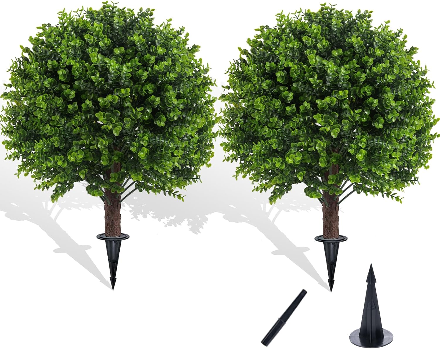 Chillchard Artificial Boxwood Topiary Outdoor 2 Pack Faux Shrubs