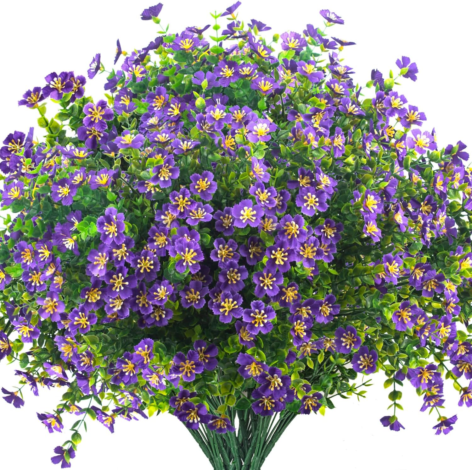 Grunyia Outdoor Artificial Flowers UV Resistant Fade Proof 12 Pack