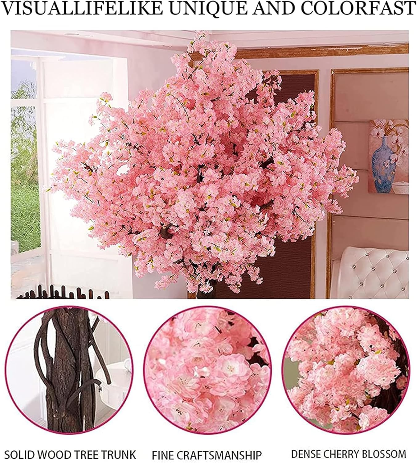 Artificial Pink Cherry Blossom Tree 1m x 08m