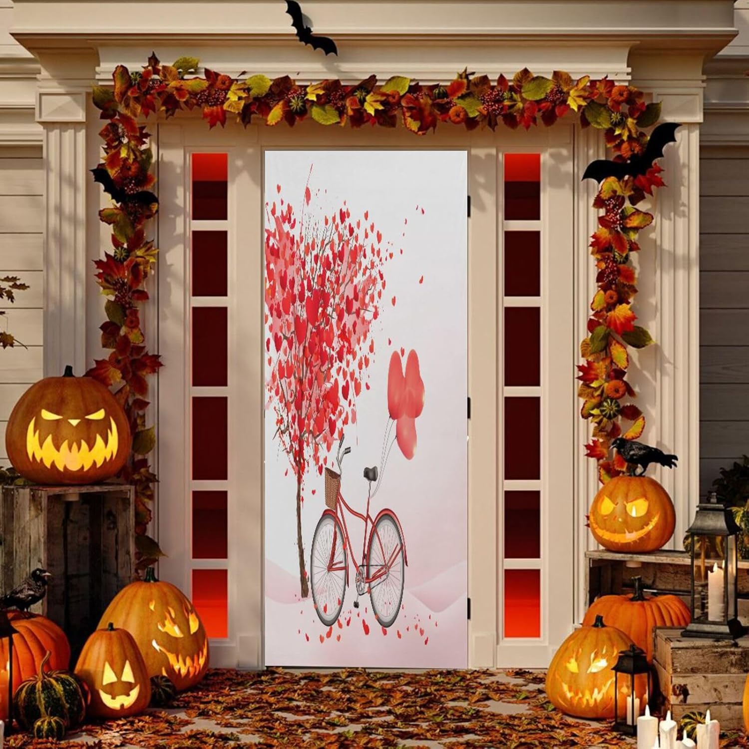 Susiyo Tree and Bicycle Halloween Door Cover 32x79 in