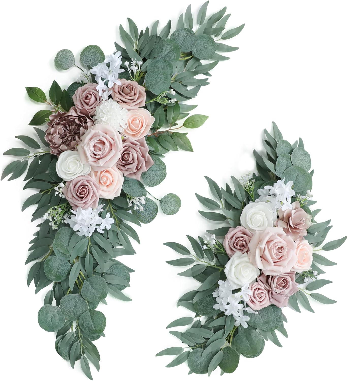 Udoula Dusty Rose Flowers Wedding Arch Swags Set of 2