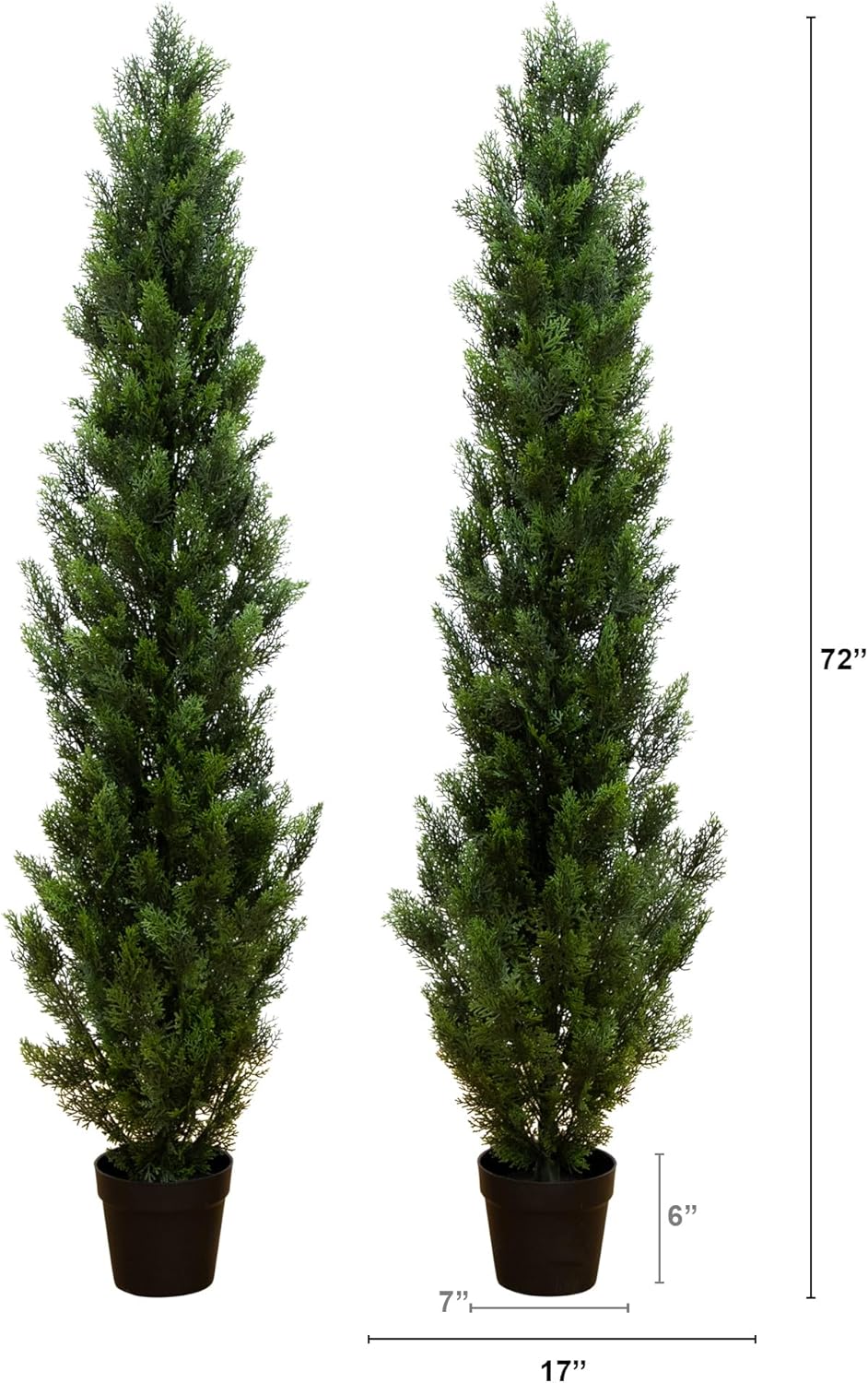 Nearly Natural 6ft Artificial Cedar Topiary Trees Set of 2