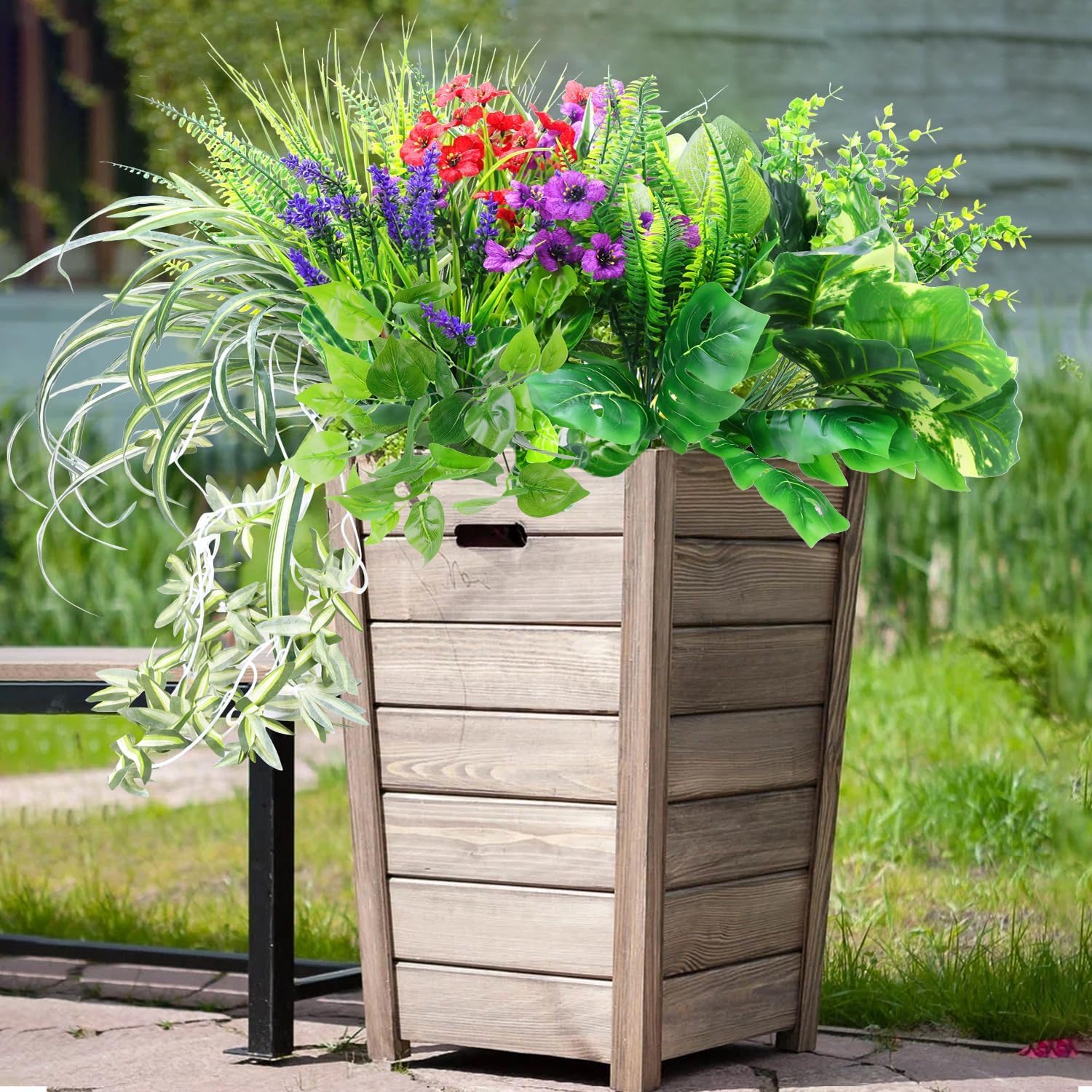14 Bundles Artificial Plants Outdoor Greenery