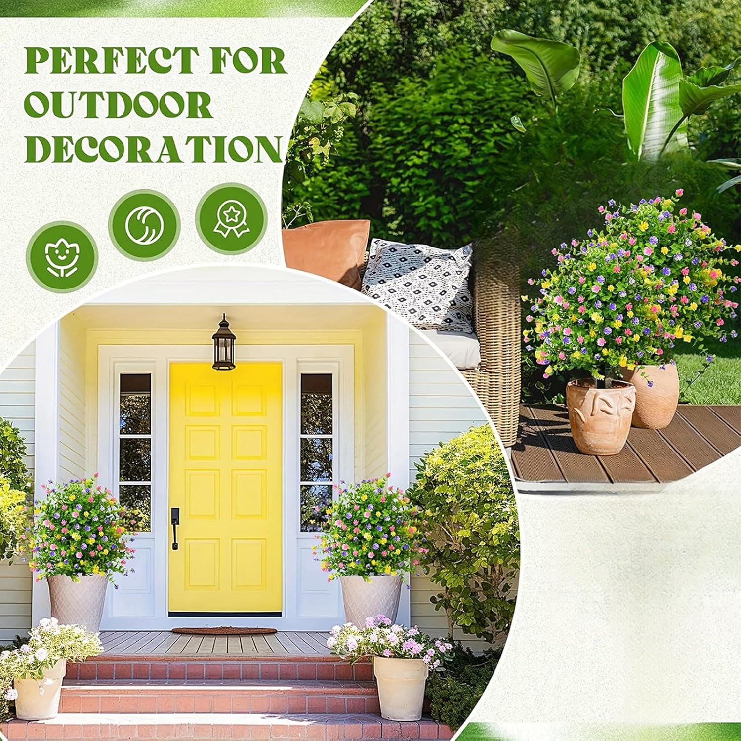 2PC Artificial Boxwood Globe Tree 23In UV Resistant Garden Decor