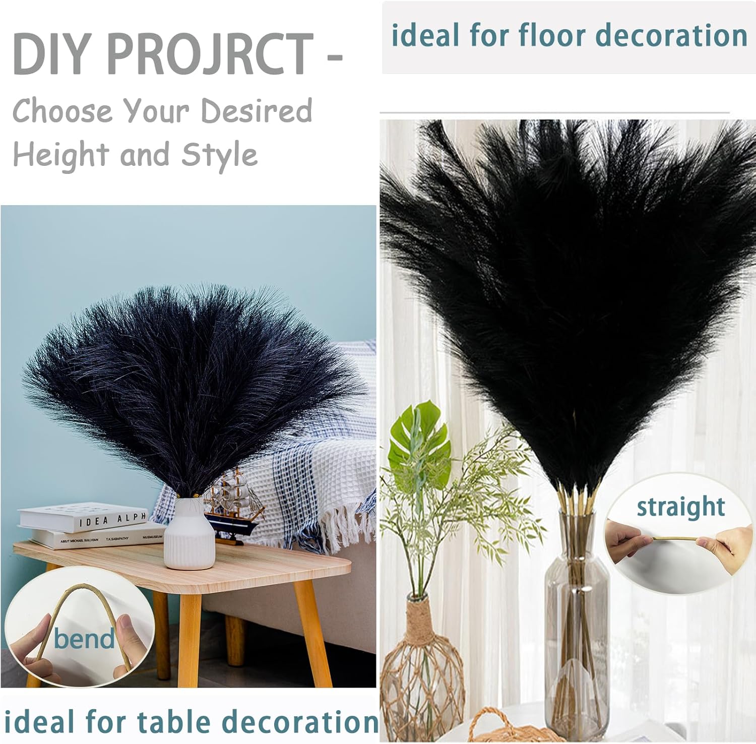 38 Inch 10 Stems Faux Pampas Grass Bouquet