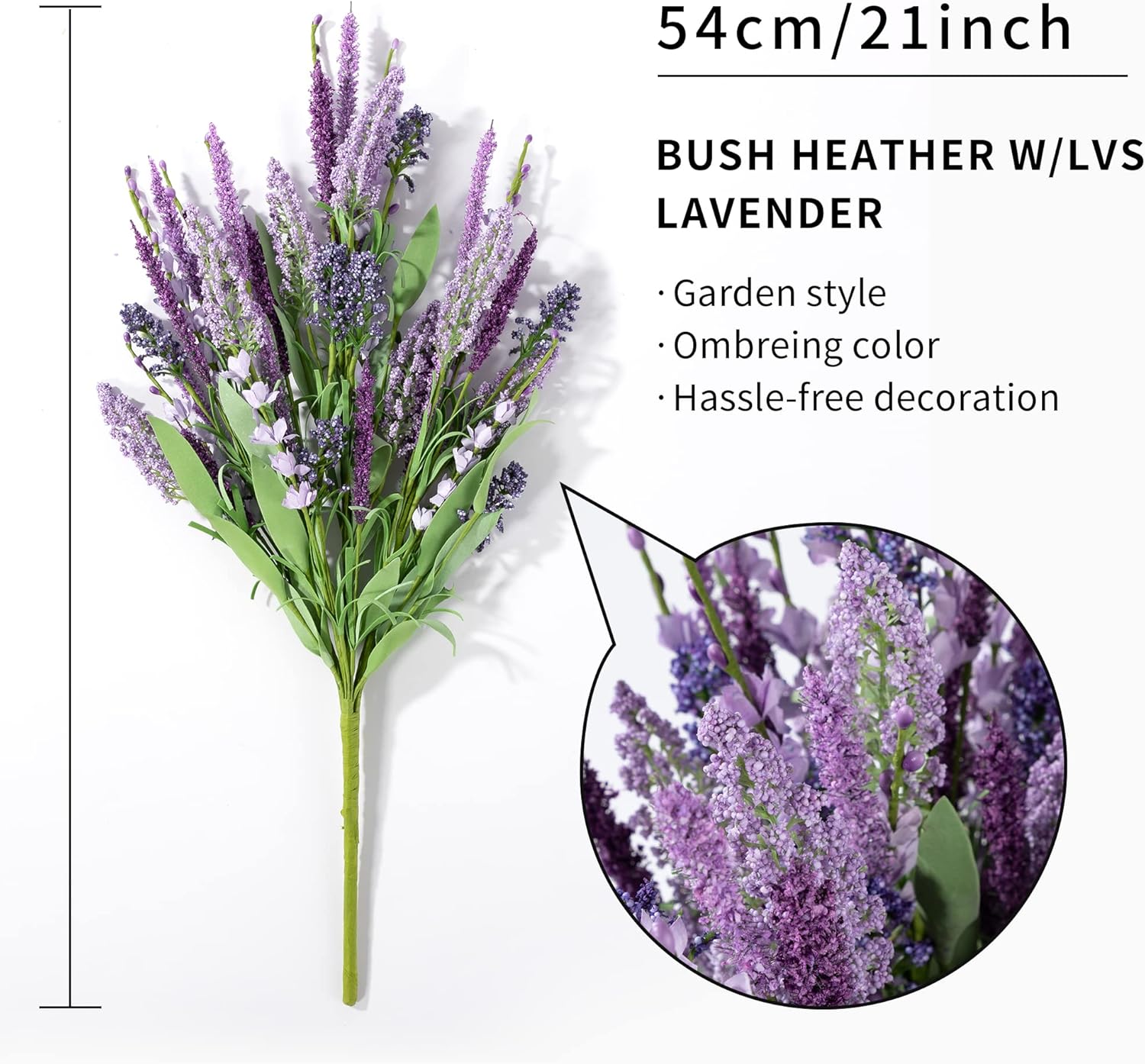 WESAIL Artificial Heather Bush Flowers with Seeds 2 Pack