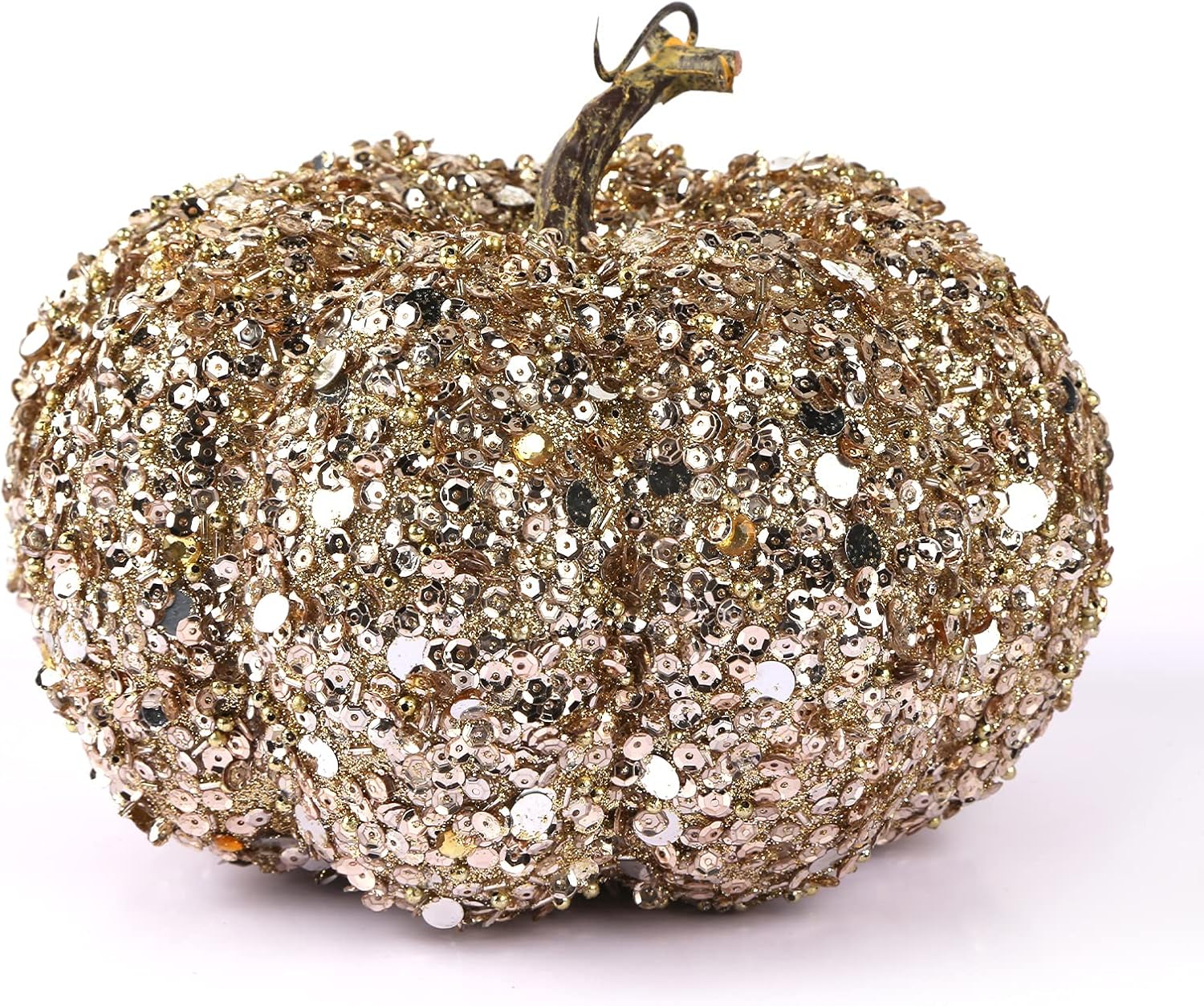 DomeStar Gold Glitter Artificial Pumpkin Fall Decor