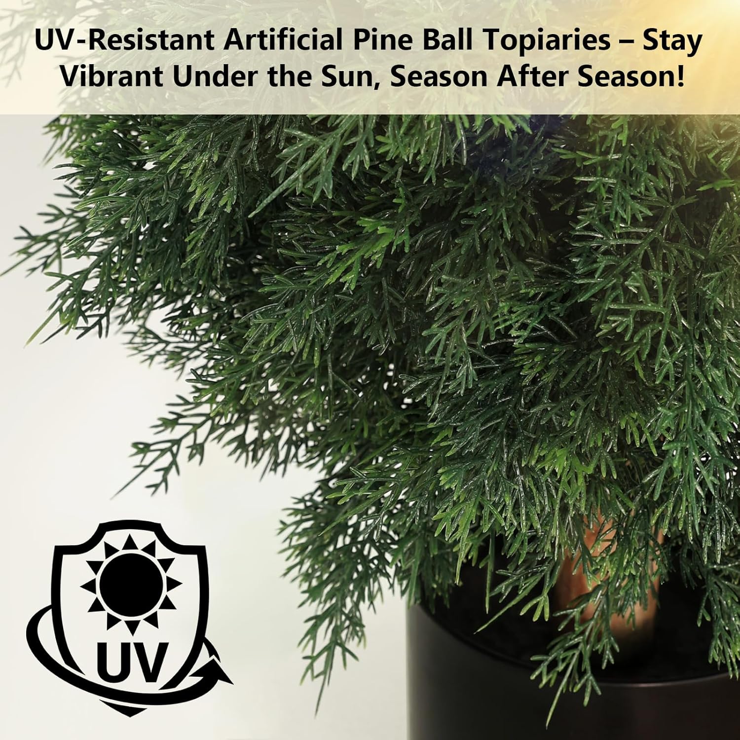 24 Inch Artificial Cedar Ball Topiary Set of 2