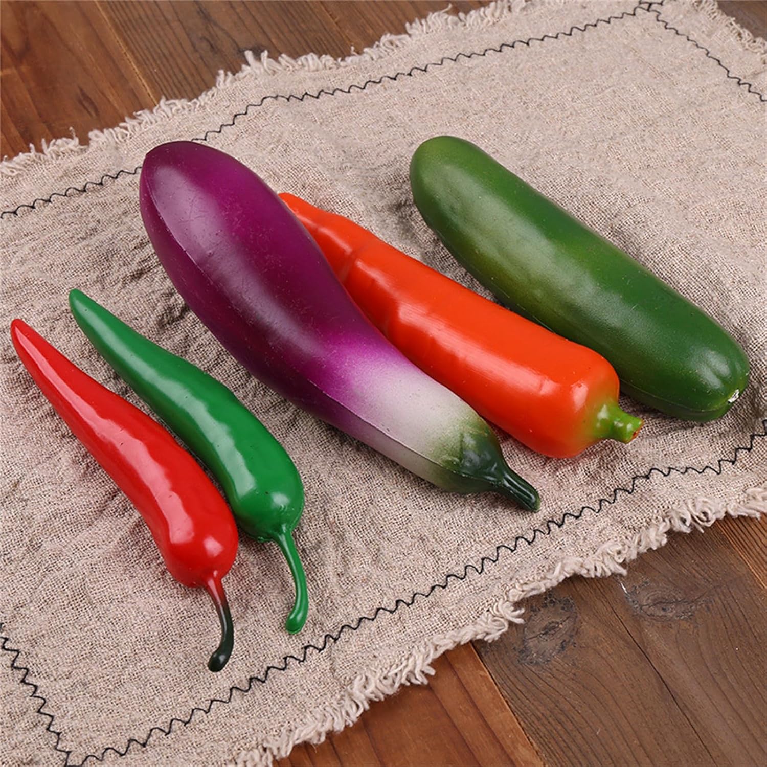6Pcs Realistic Artificial Vegetable Models for Kitchen Display and Photography