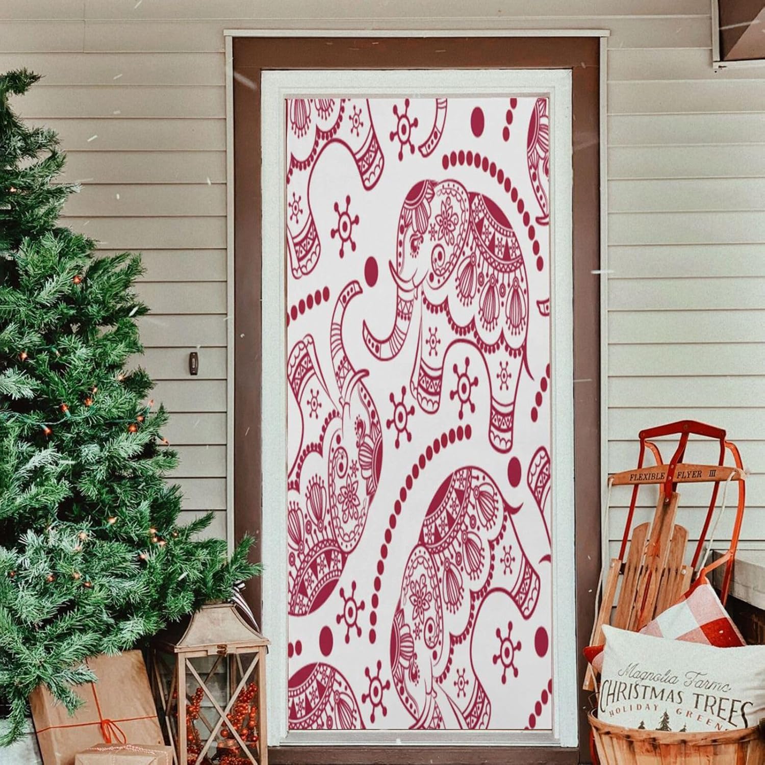 Susiyo Halloween Elephants Door Cover 32x79 in