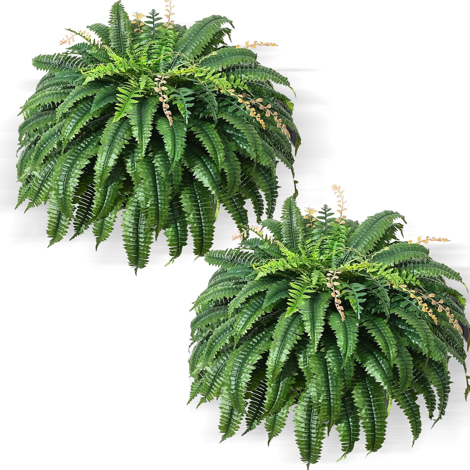 49 Inch Artificial Ferns Set of 2 128 Leaves Each UV Resistant