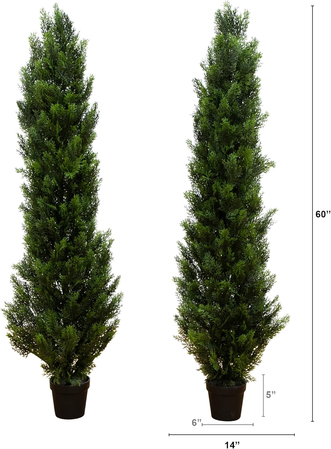 Nearly Natural 5ft Cedar Topiary Artificial Trees Set of 2