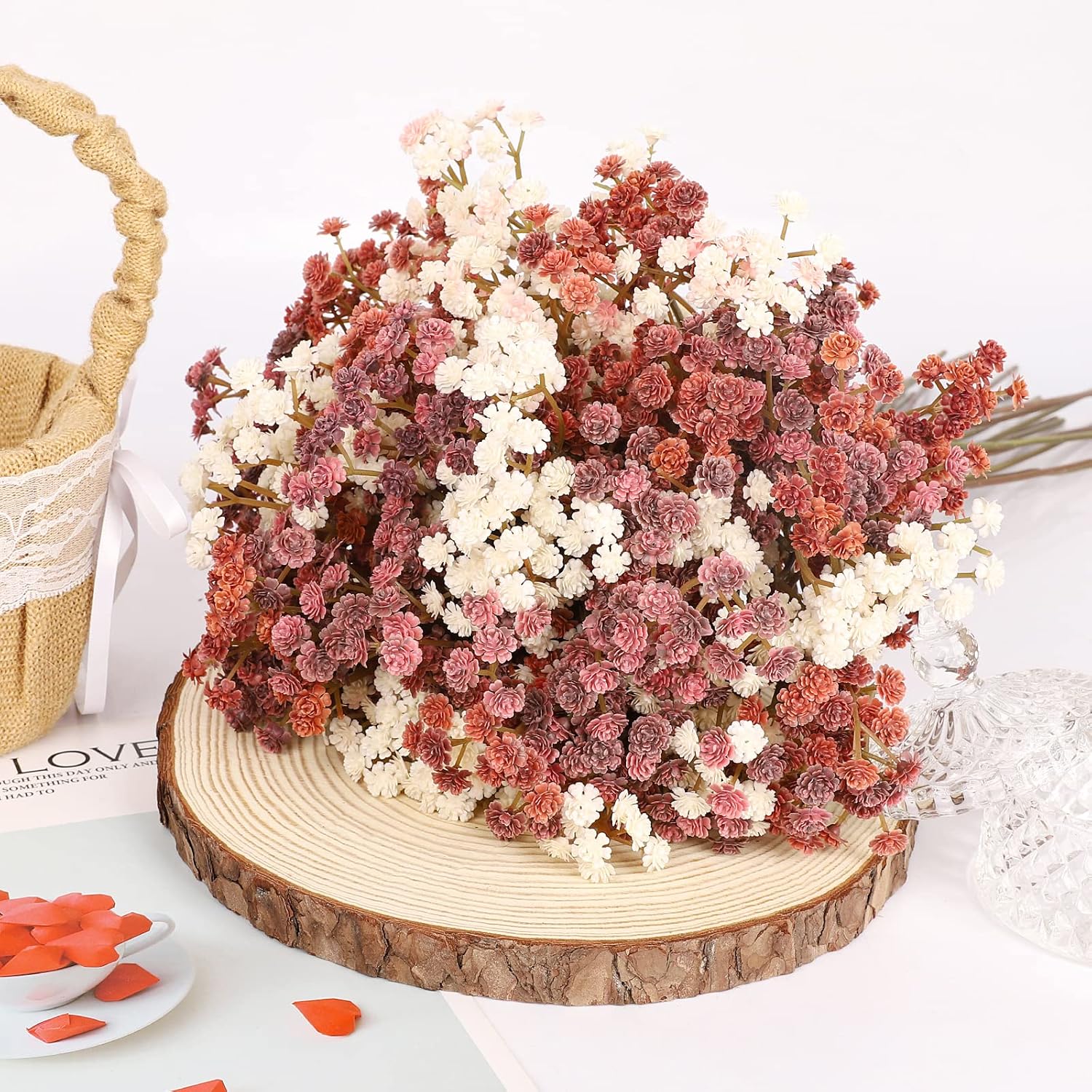 NT NIETING Fall Decor Artificial Baby Breath Flowers Bouquets 10Pcs