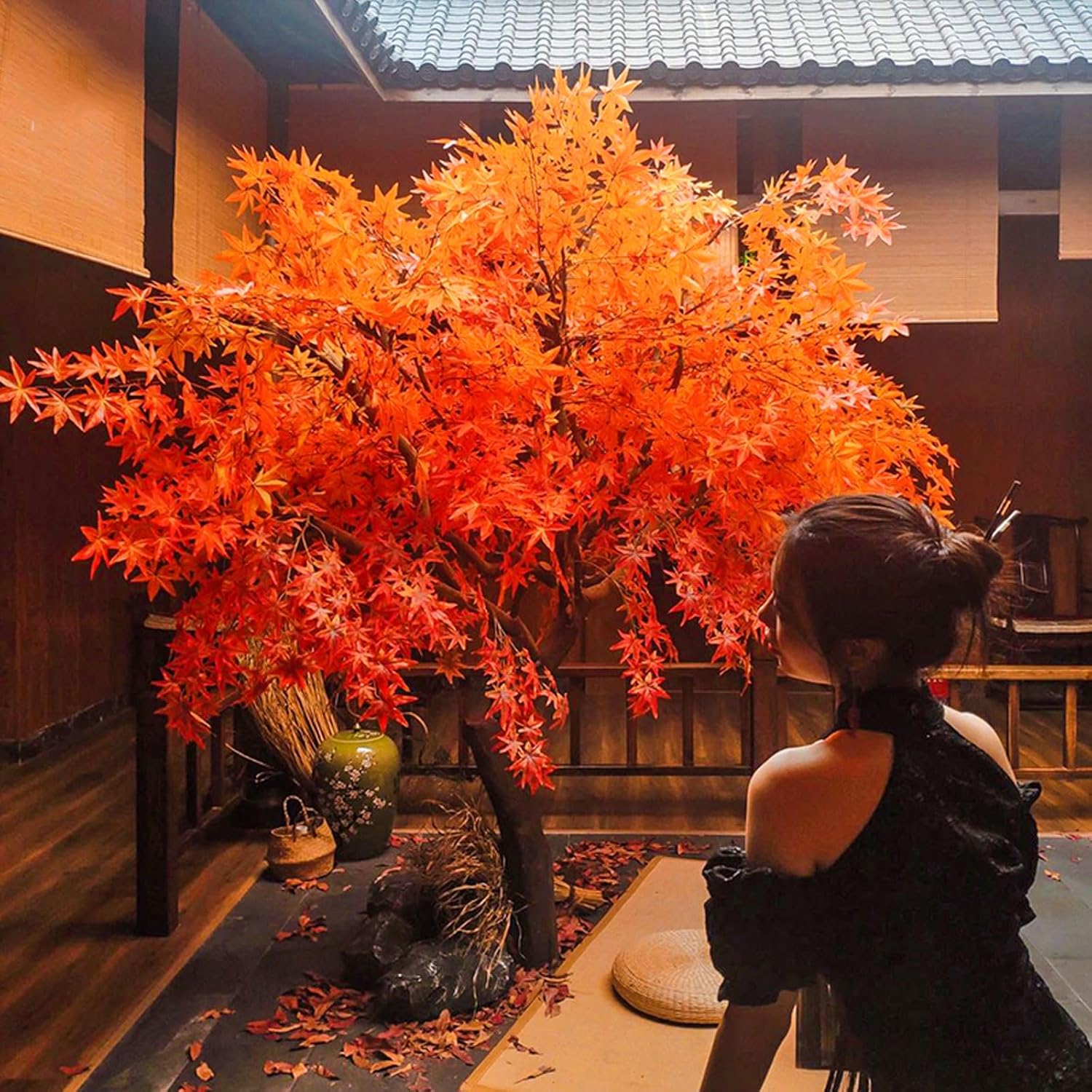 Outdoor Indoor Artificial Red Maple Tree 1x06m