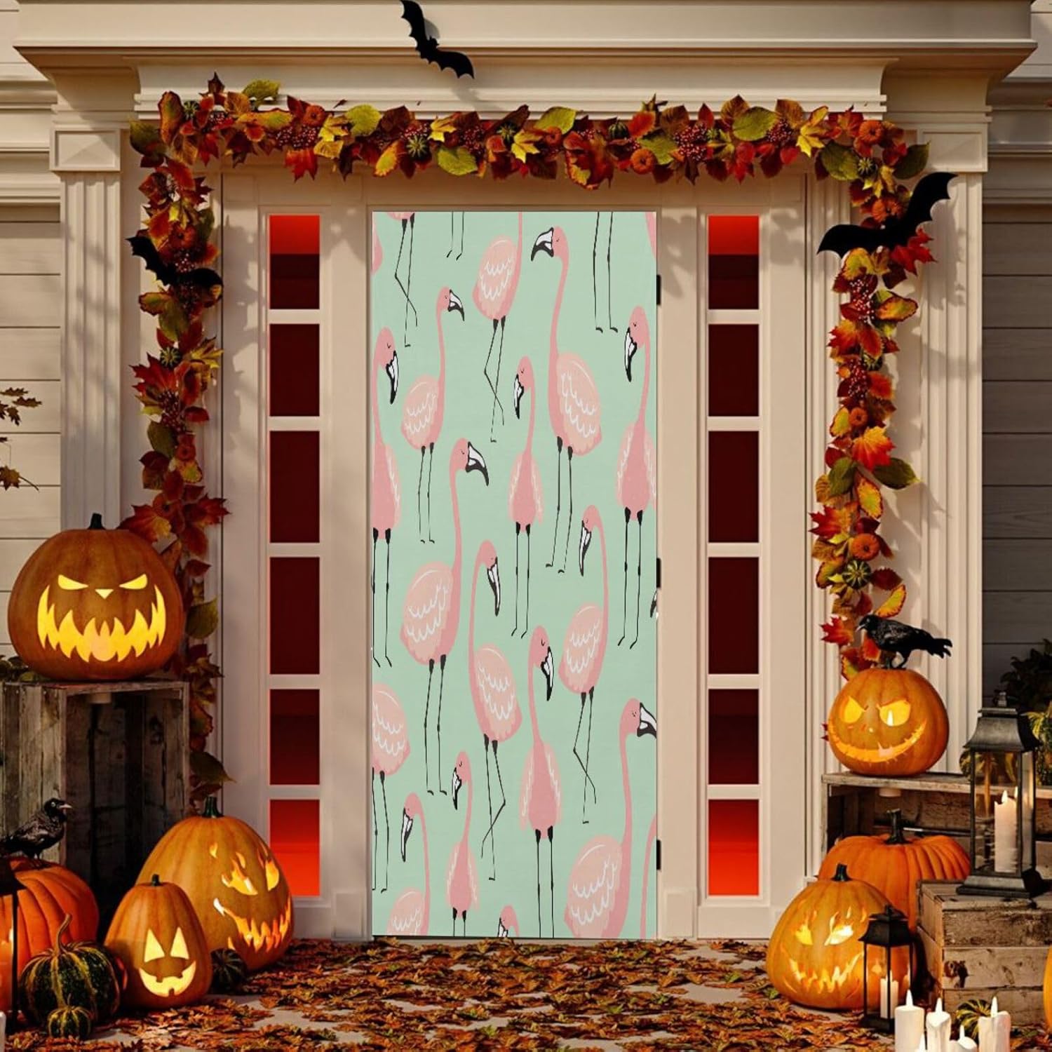 Susiyo Little Pink Flamingo Halloween Door Decoration