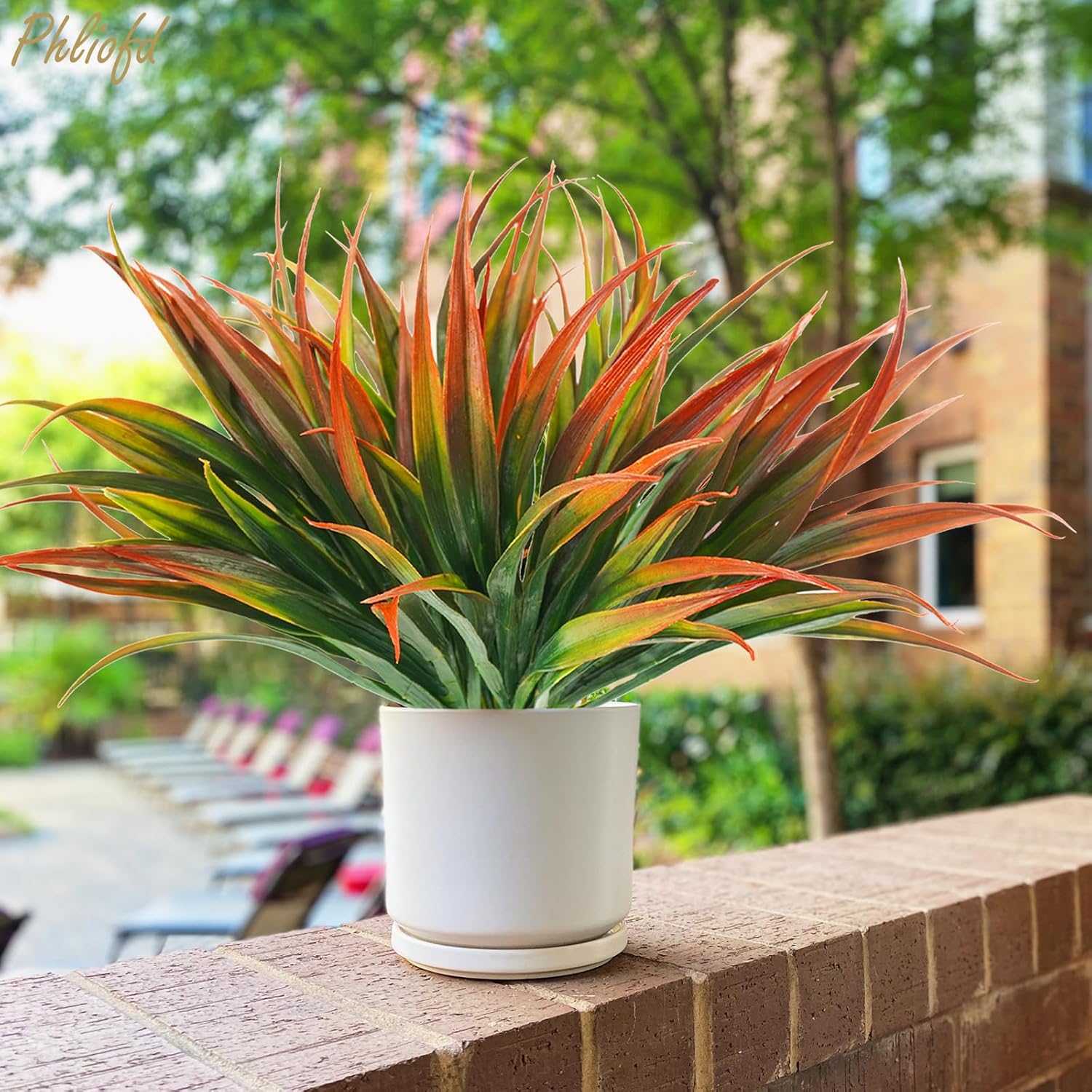 16Pcs Artificial Grass Fake Plants 173in Outdoor Decor
