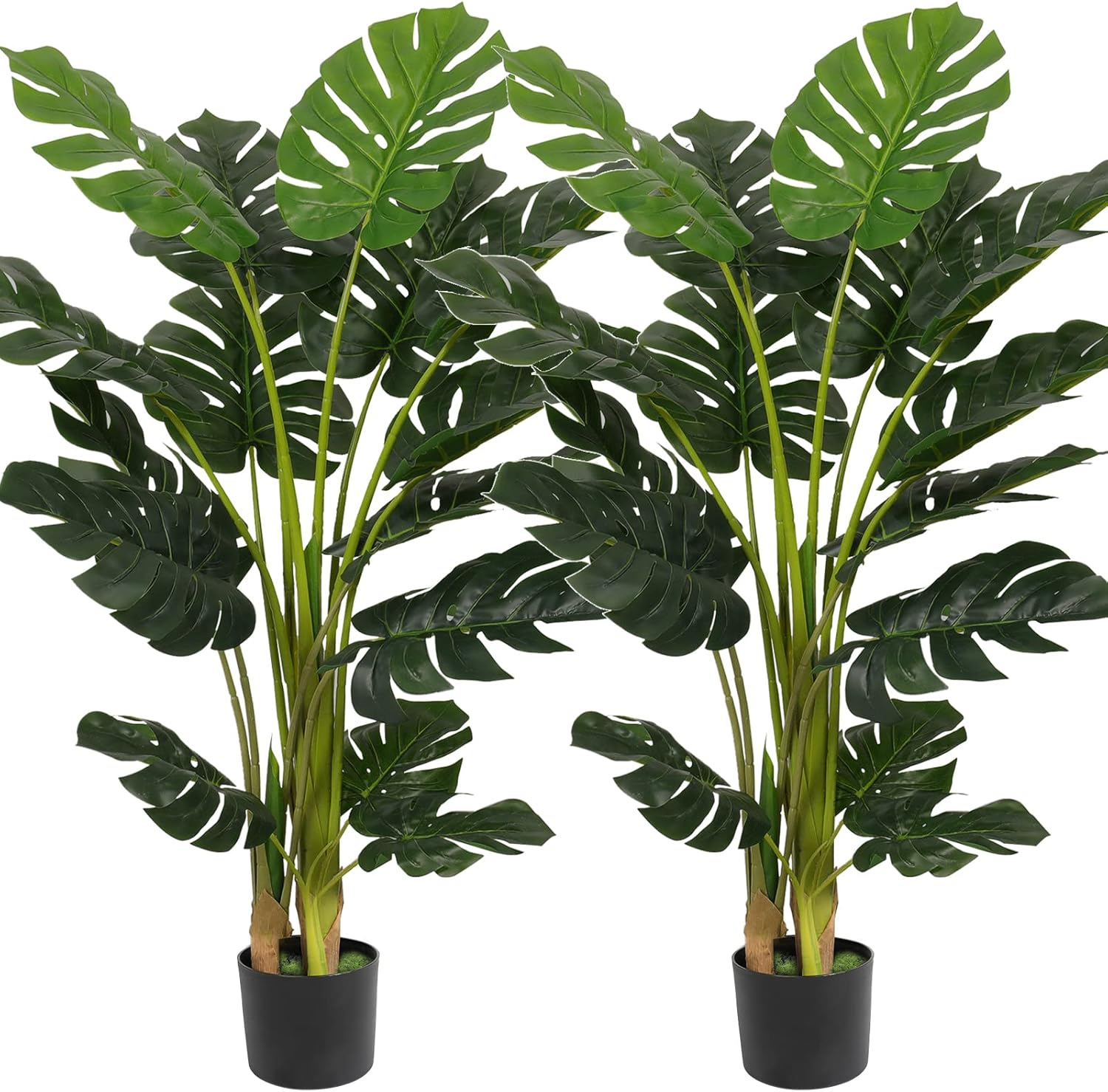 VIAGDO Artificial Monstera Deliciosa Plant 4ft Tall 2 Pack