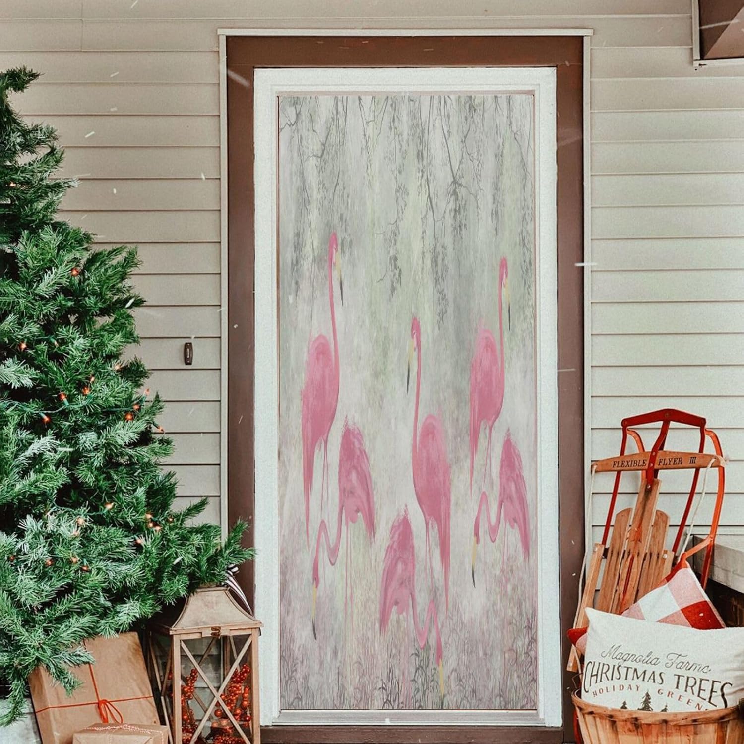 Susiyo Cute Exotic Flamingos Halloween Door Cover