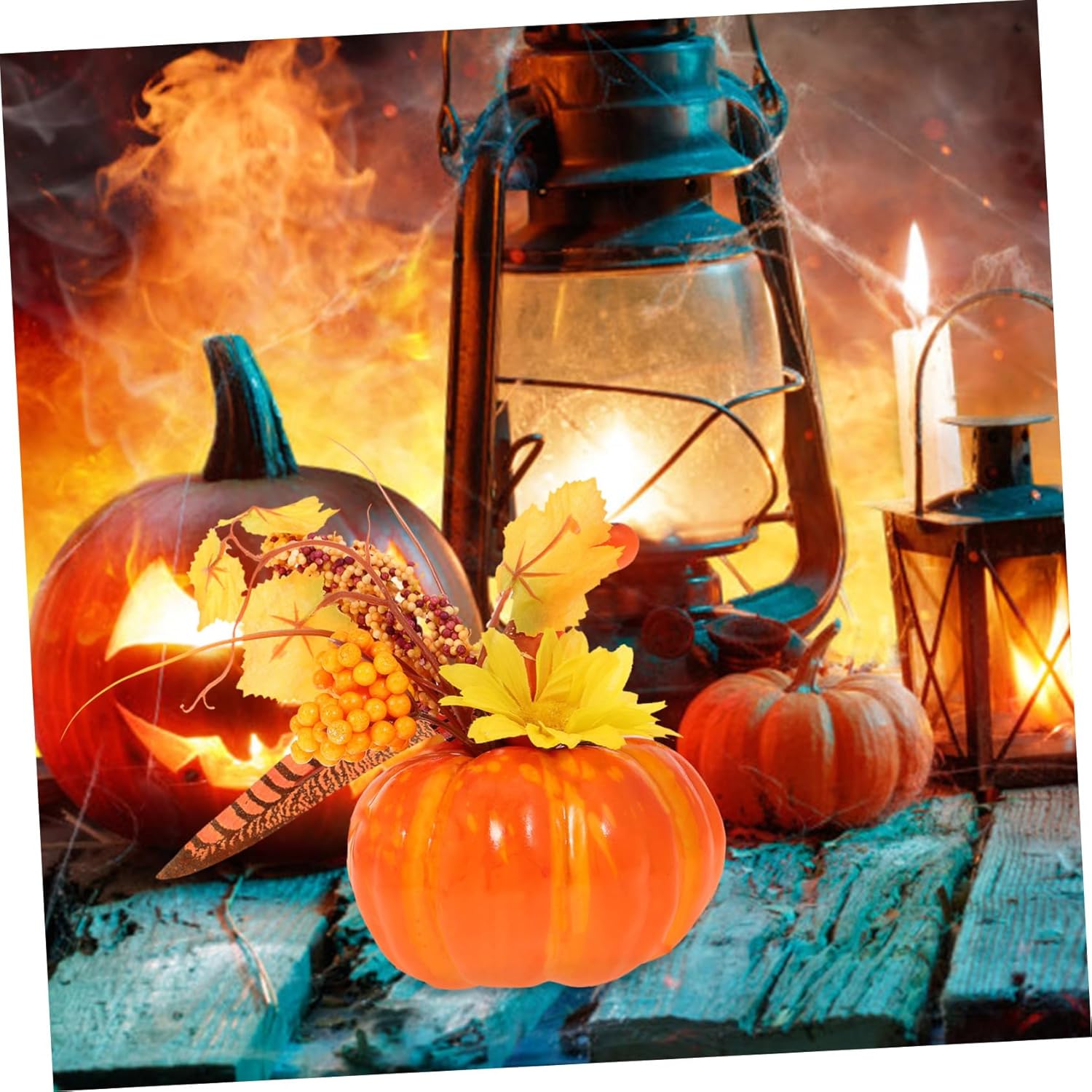 HOMSFOU Halloween Artificial Pumpkin Decor