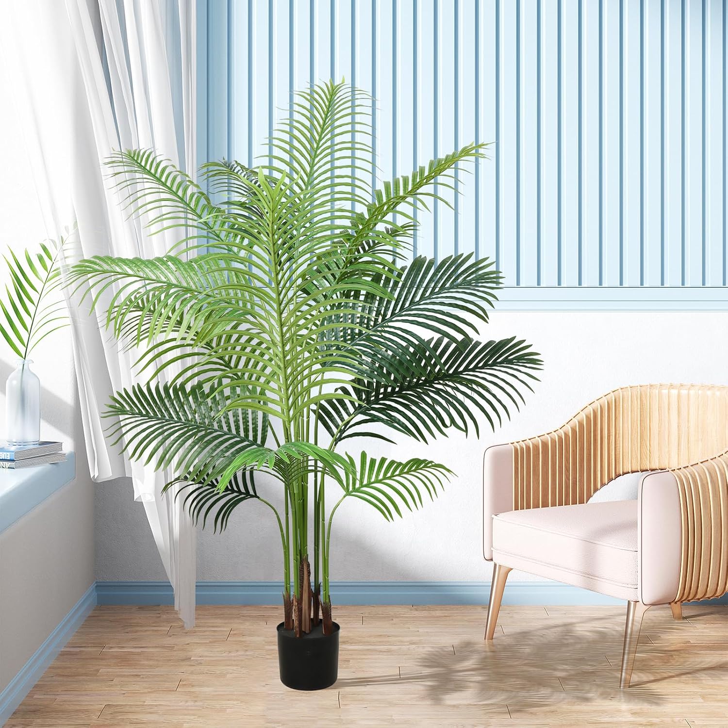 YULISKY 6 FT Artificial Areca Palm Plant with Pot