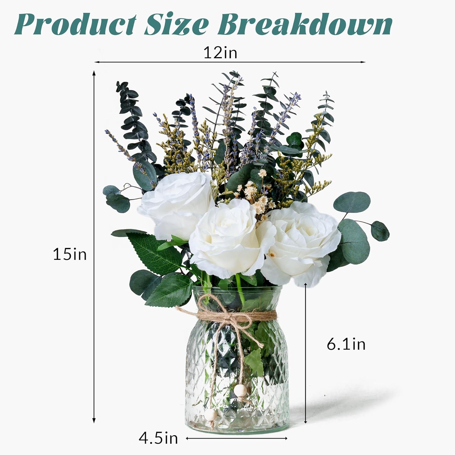 RoseTalk Artificial Dried Flower Arrangement with Vase
