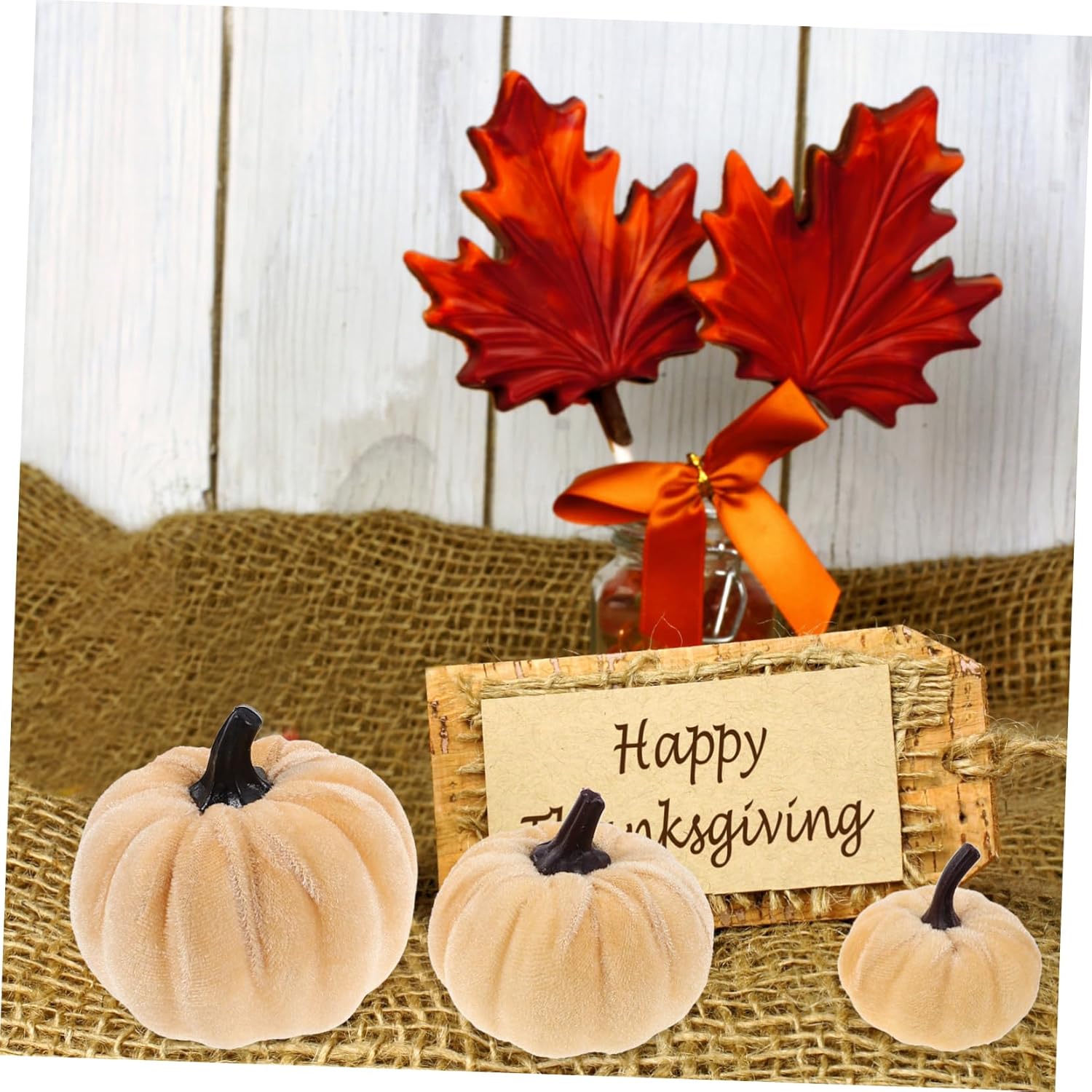 HAWILLOSCH 6pcs Fall Harvest Artificial Pumpkins Decorations