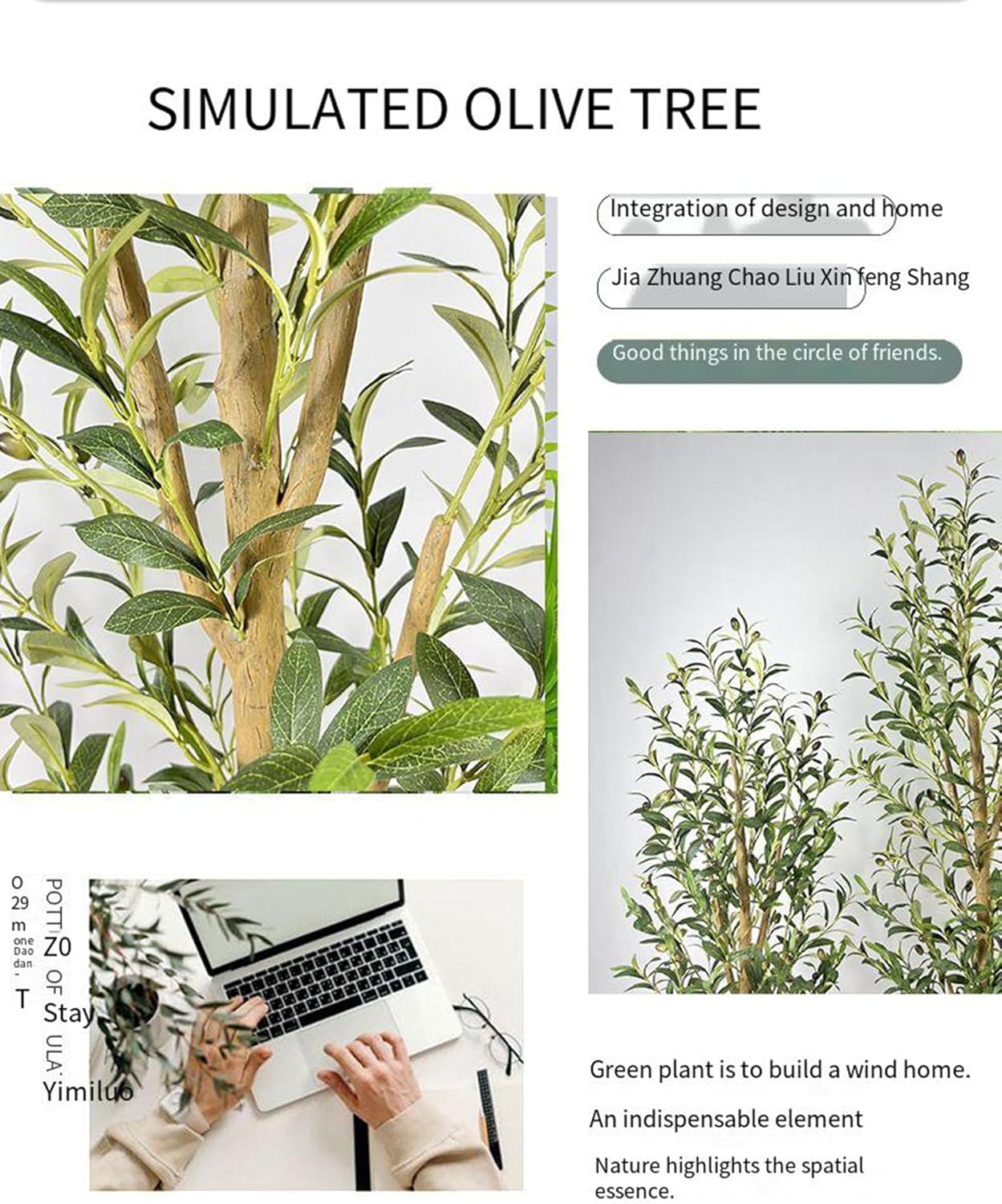 Tall Olive Tree Artificial Plant 350cm Realistic Texture