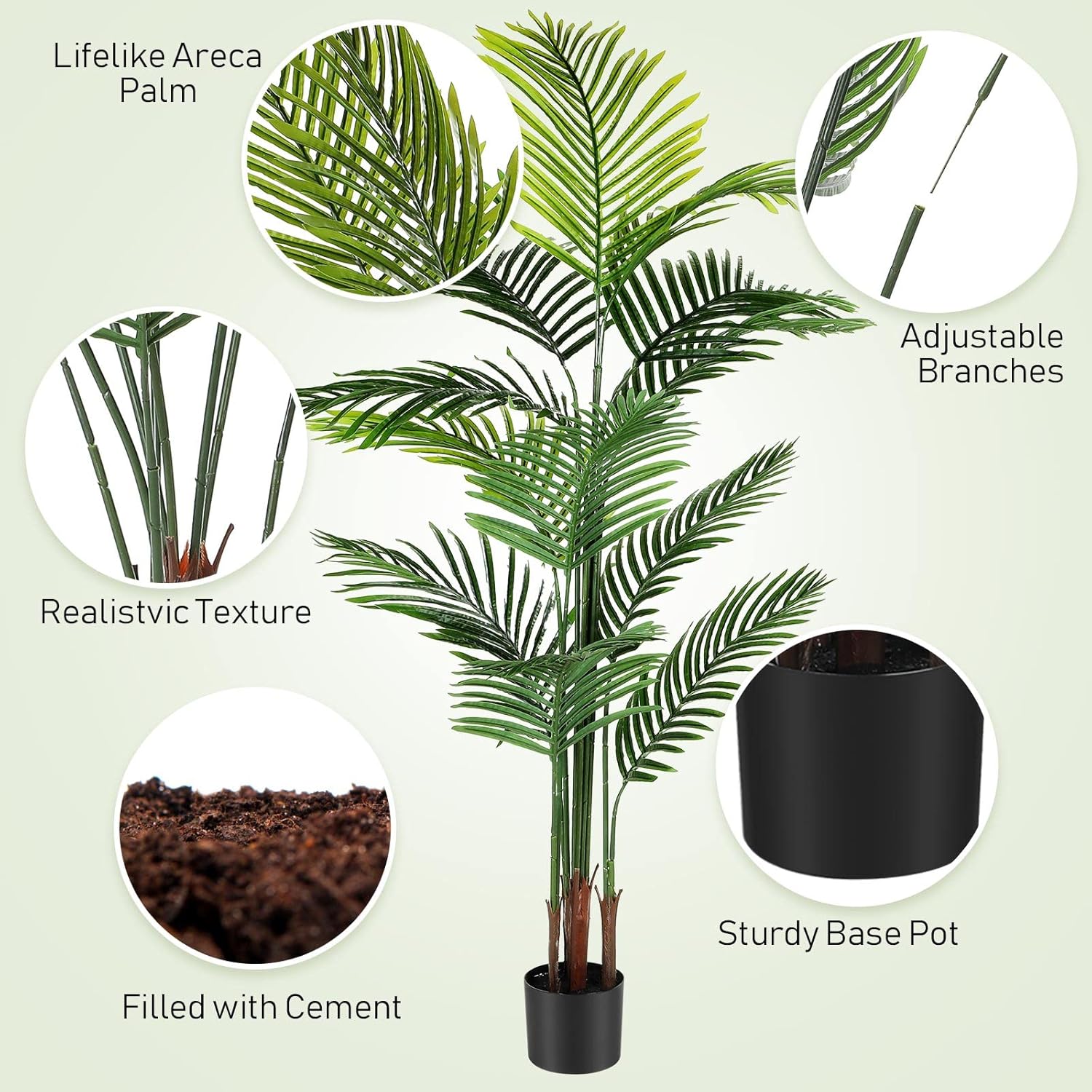 Jexine 4 Pack Artificial Palm Trees 4ft 5ft