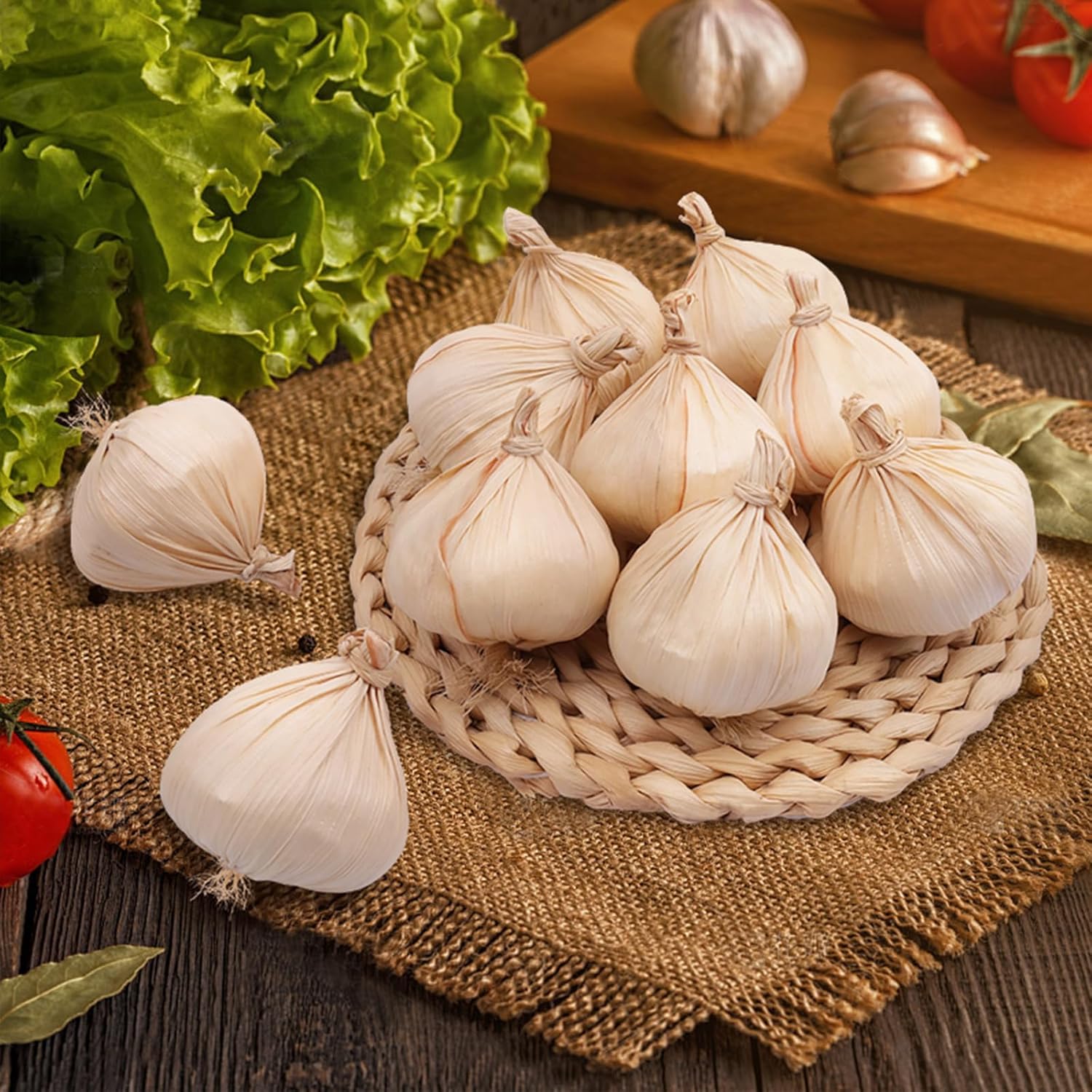 Folmywy Artificial Garlic 10 Pcs Lifelike Home Decor