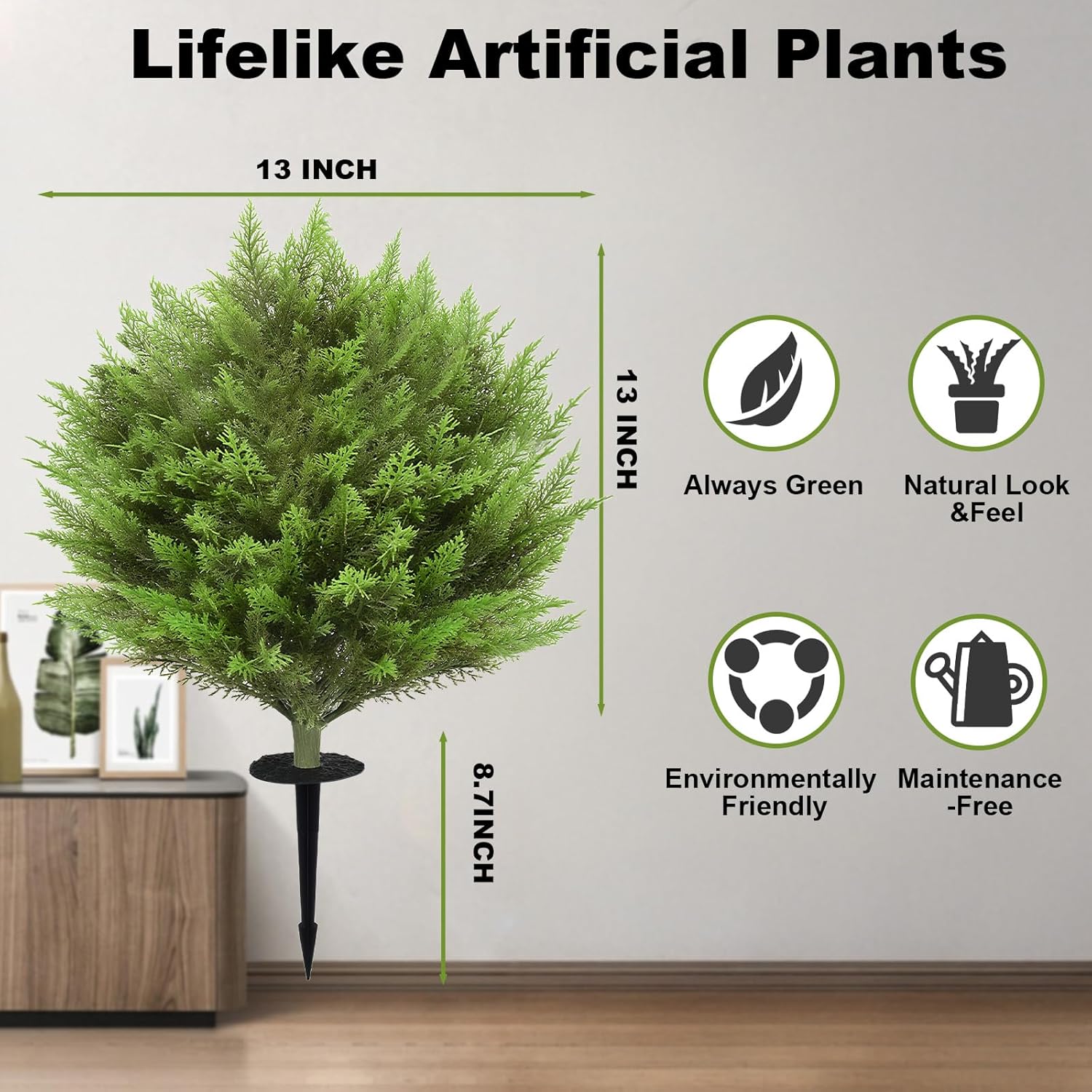 Artificial Cedar Topiary Tree Set of 2