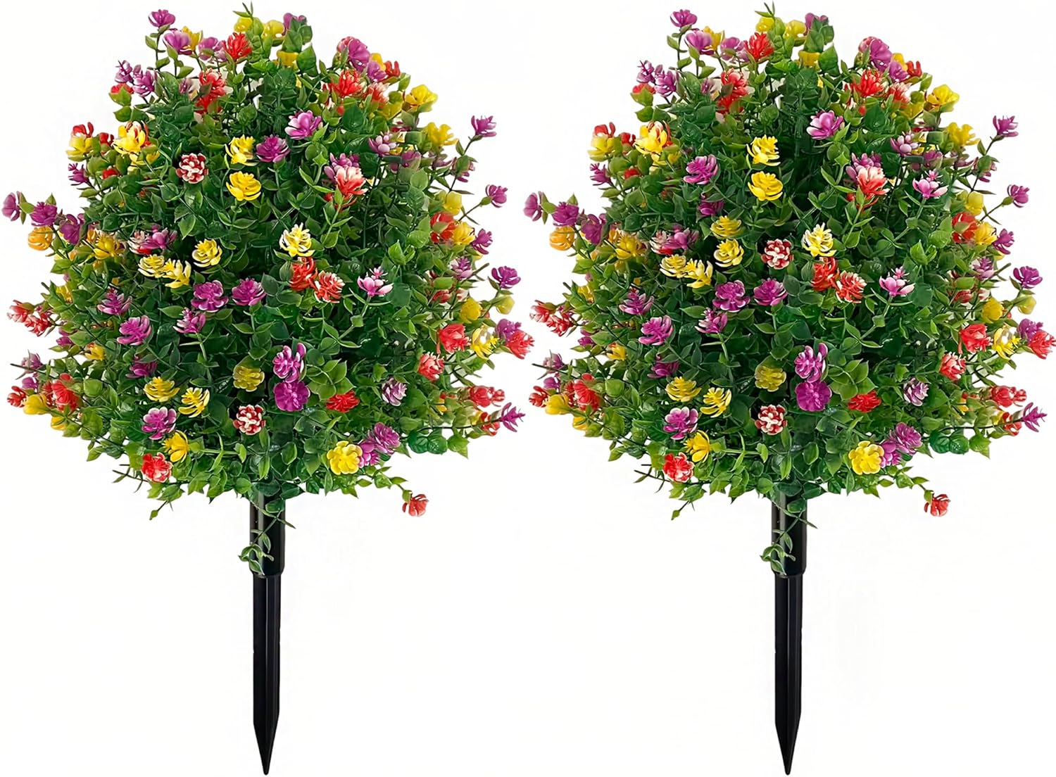 2 Pack Artificial Boxwood Topiary Trees with Spike