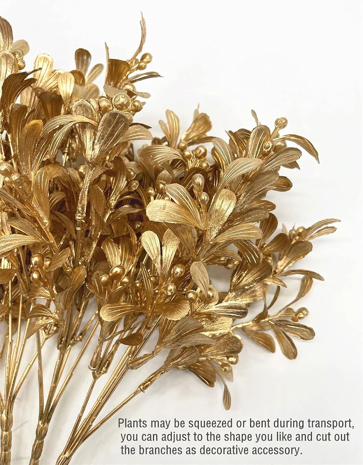 PASYOU Artificial Golden Flowers 4 Pack for Home Decor