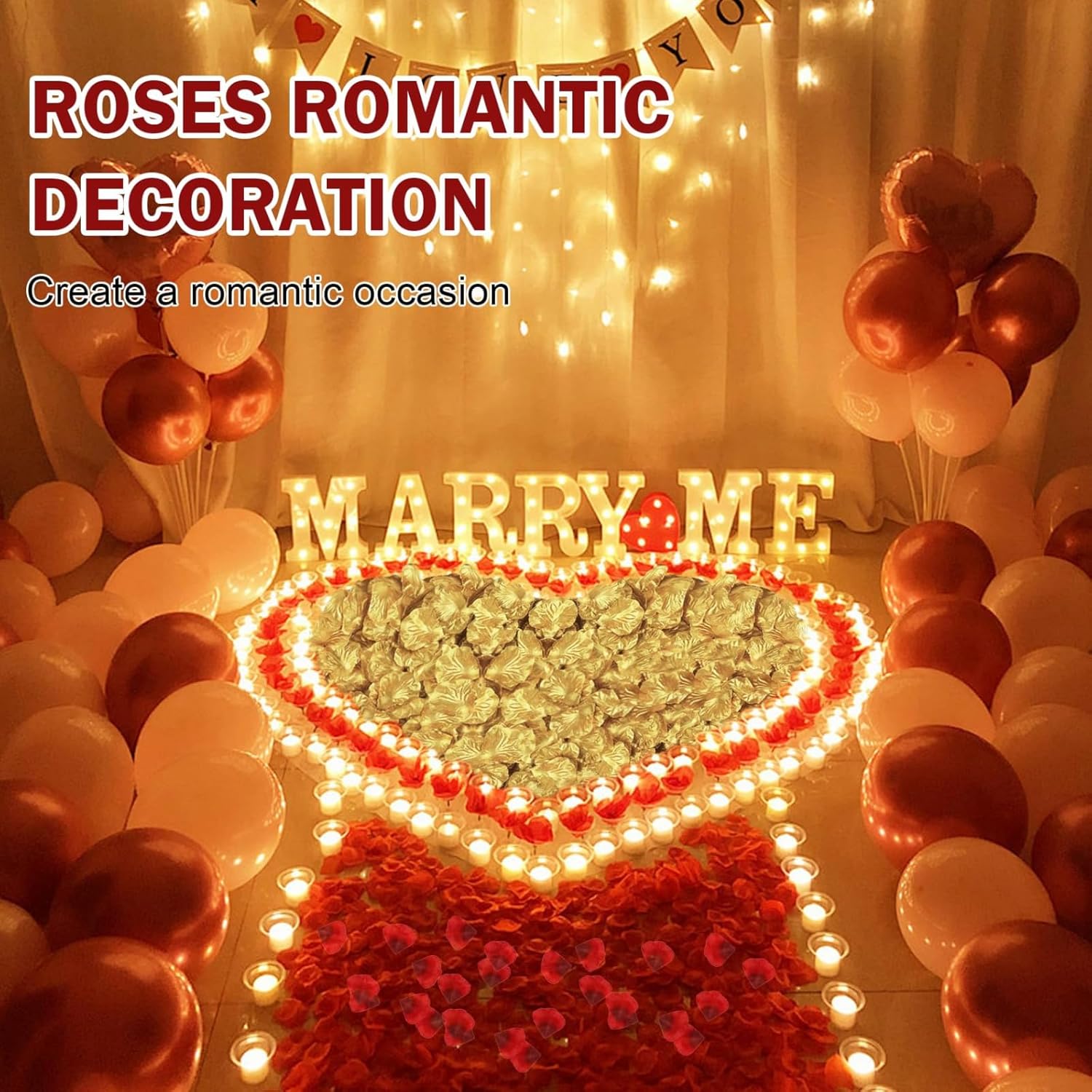 1000PCS Gold Rose Petals Artificial Flower Decorations
