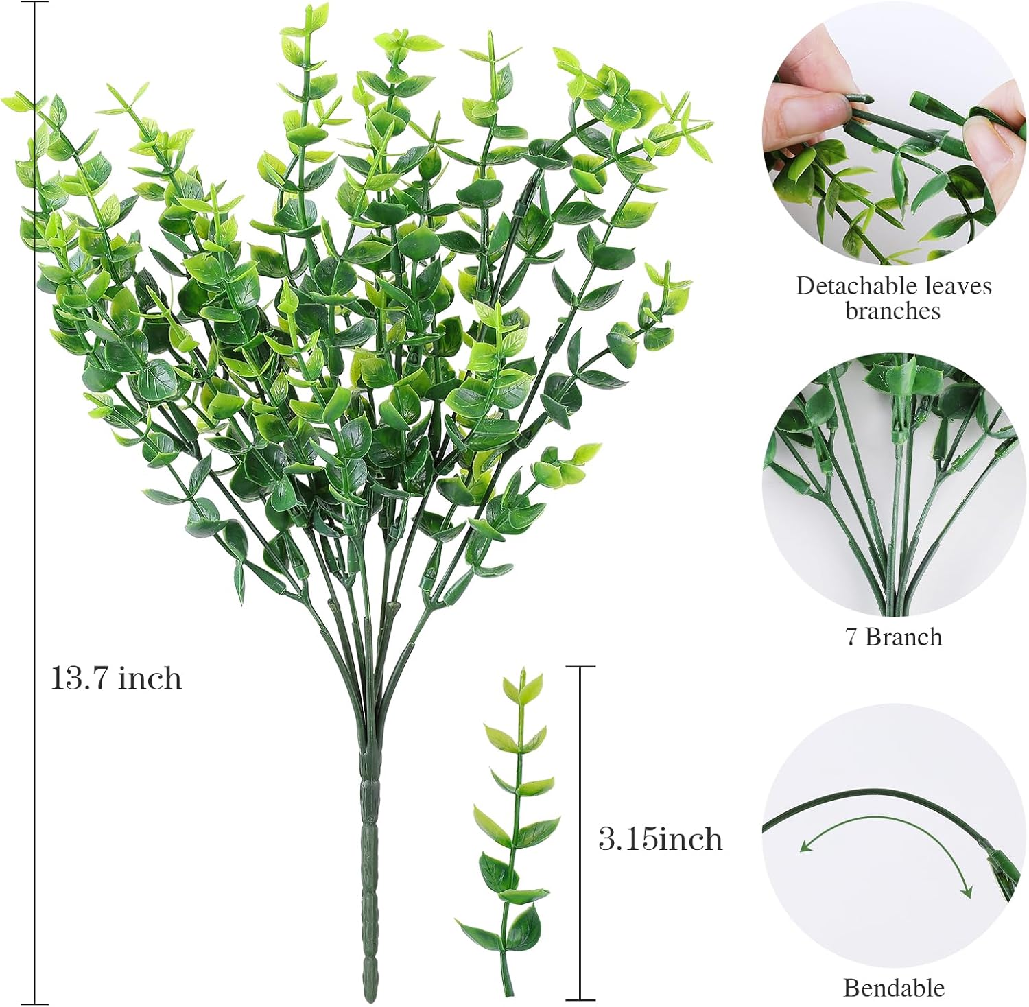 AGIRL 24 Bundles Artificial Plants Greenery Decor Set