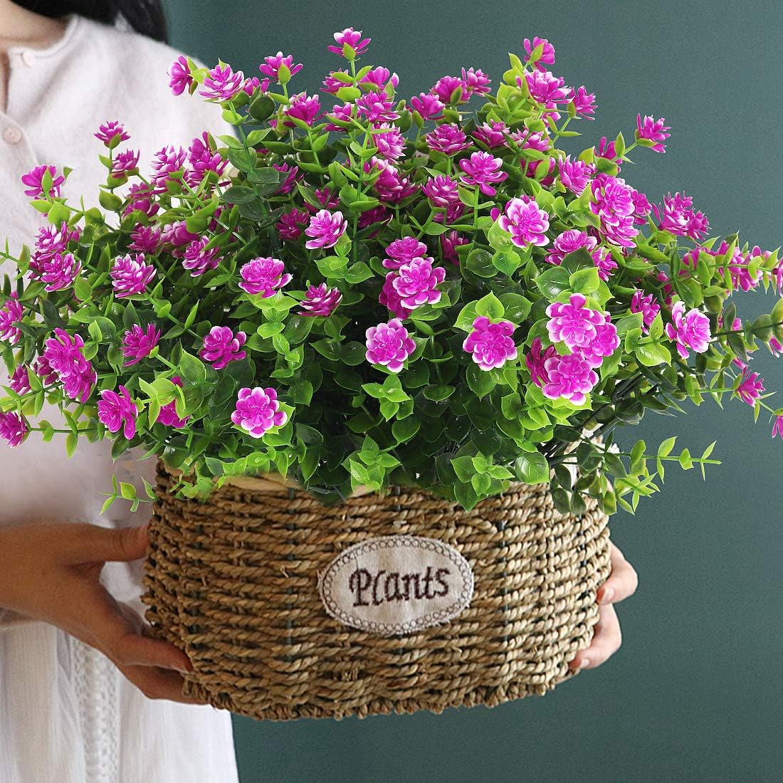 RECUTMS 8 Bundles Fuchsia Artificial Flowers