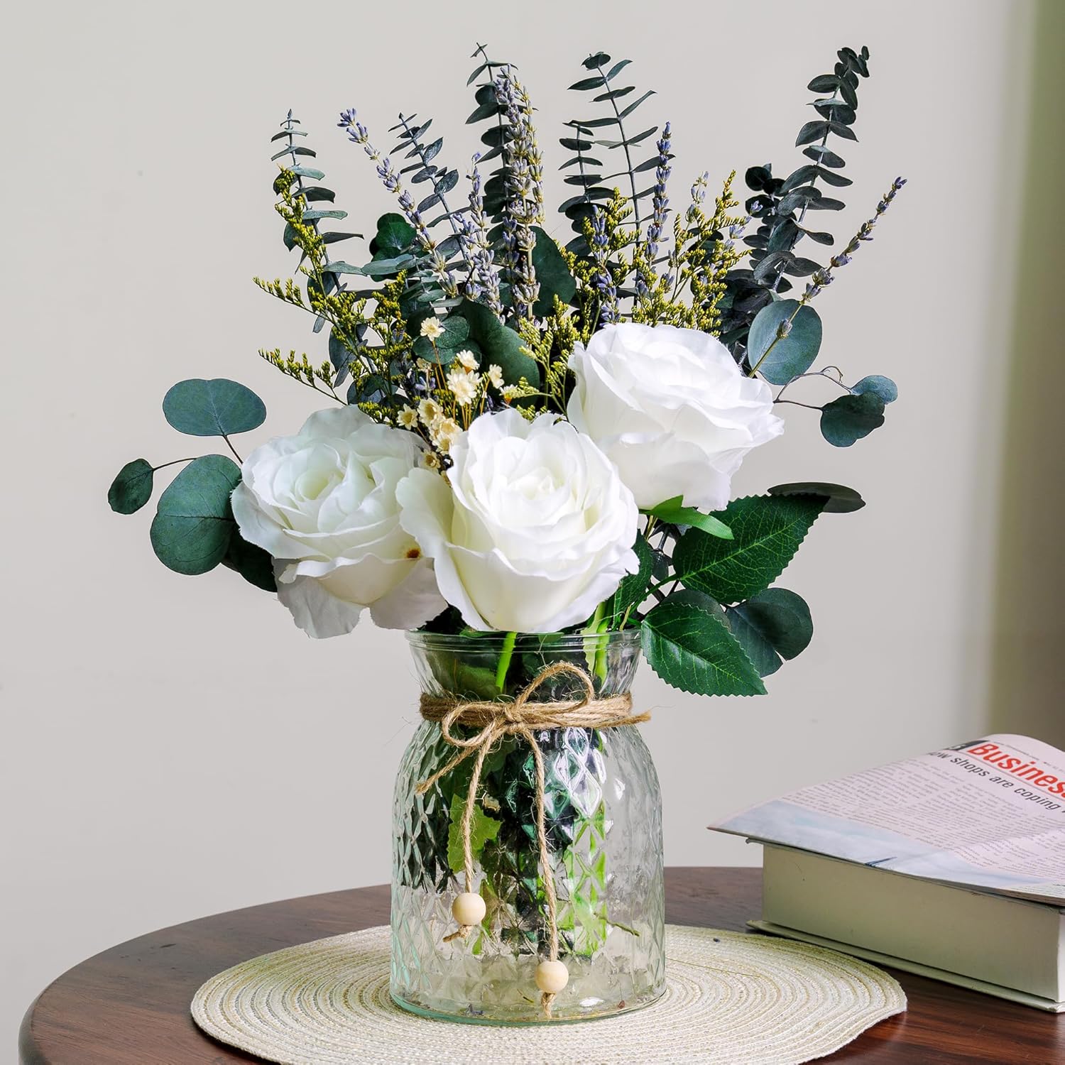 RoseTalk Artificial Dried Flower Arrangement with Vase