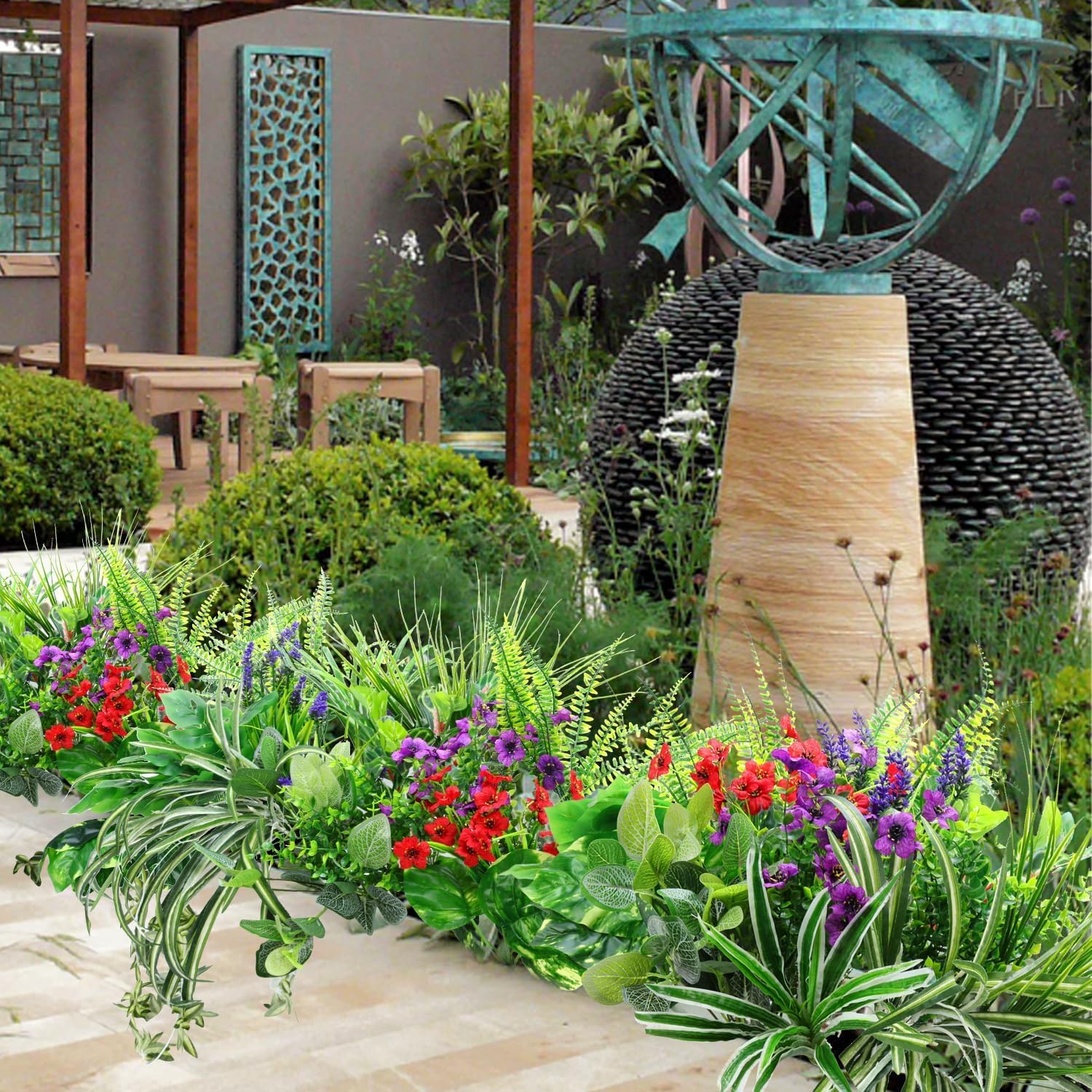 14 Bundles Artificial Plants Outdoor Greenery