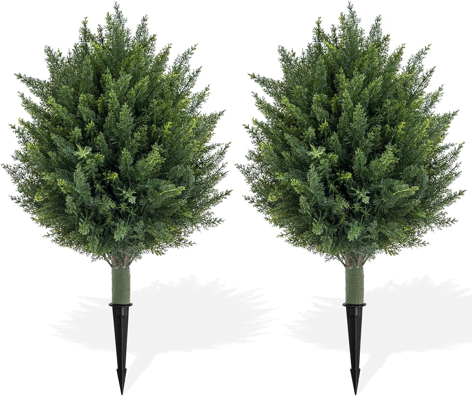 236-inch Artificial Cedar Topiary Set of 2 UV Resistant Fake Evergreen Plants