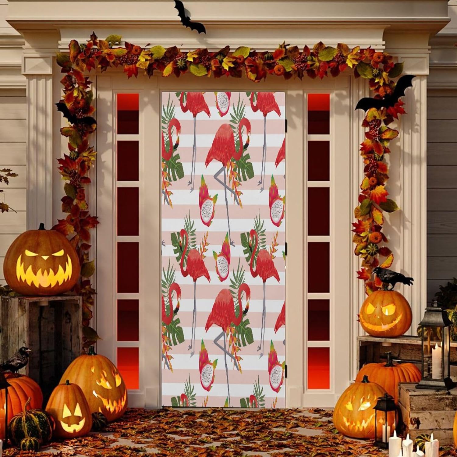Susiyo Art Flamingo Halloween Door Cover