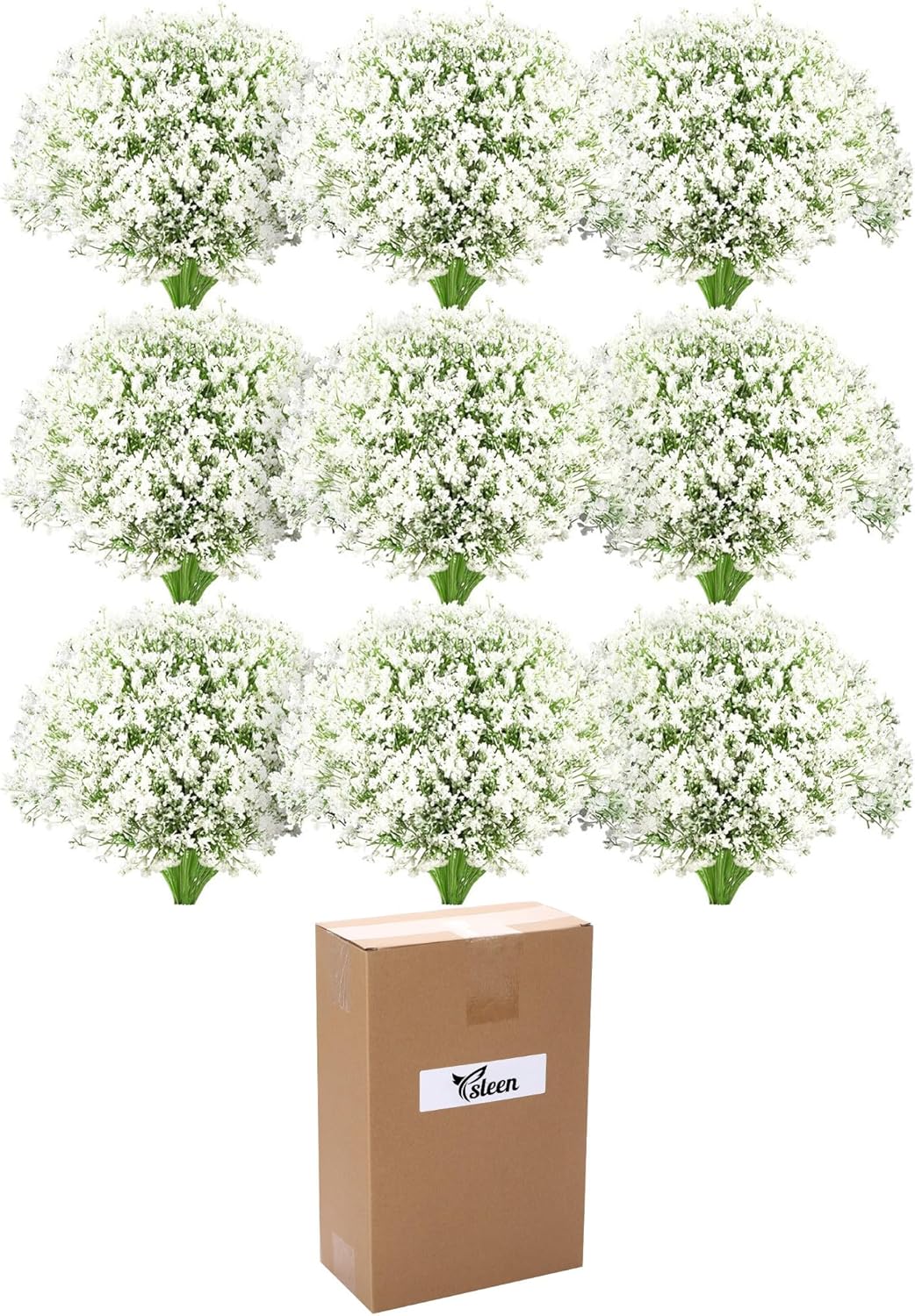 Ysleen 100pcs White Artificial Baby Breath Flowers for Decorations