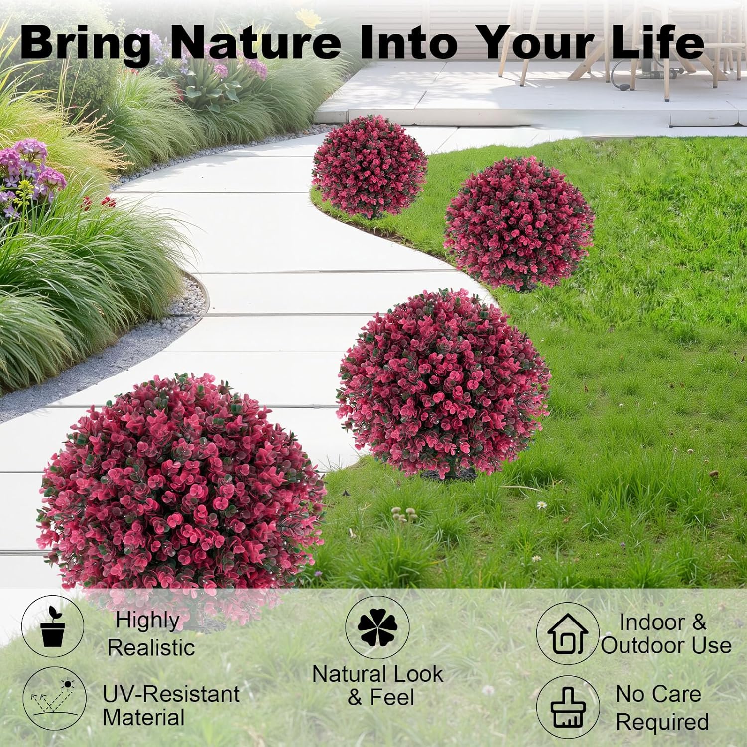 Artificial Boxwood Topiary Balls - Set of 2