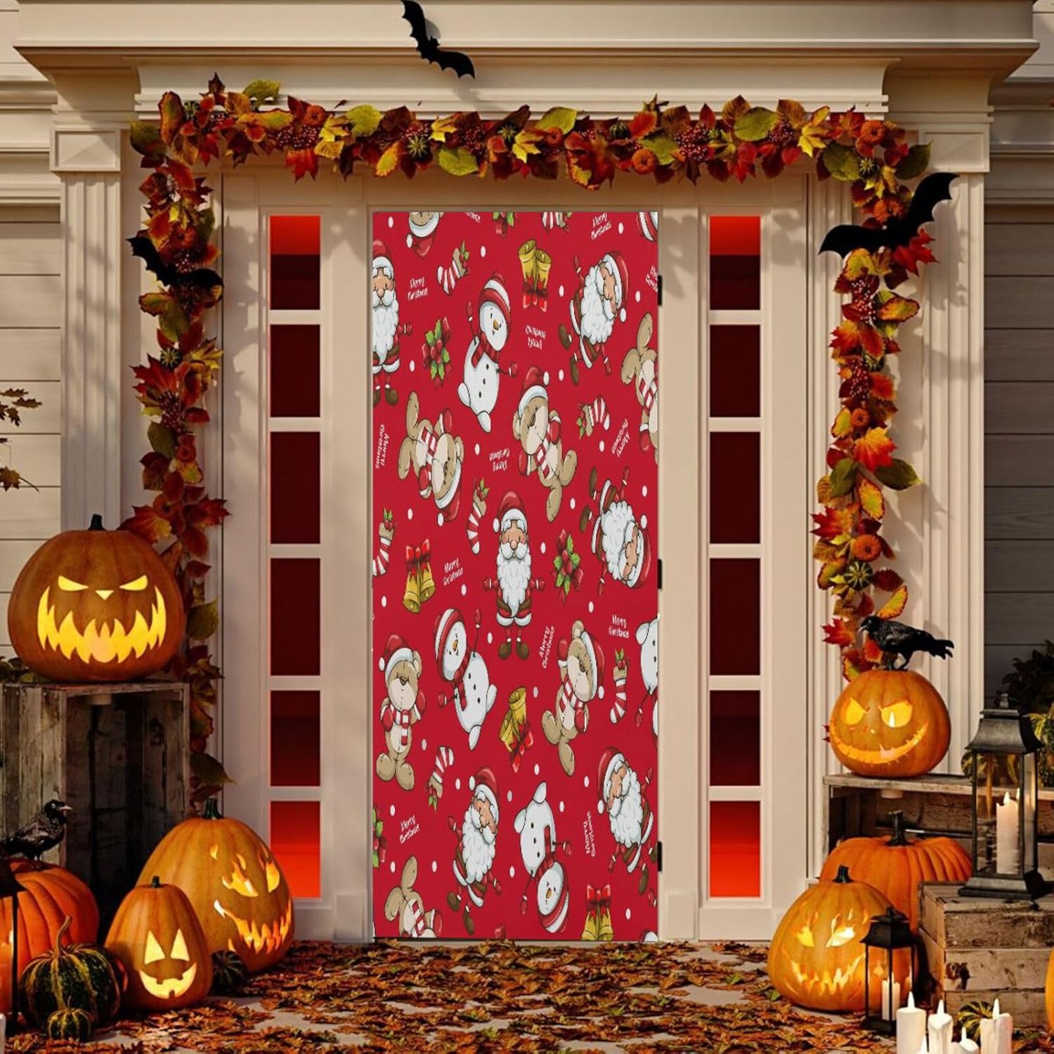 Susiyo Santa Bear Bell Halloween Door Cover