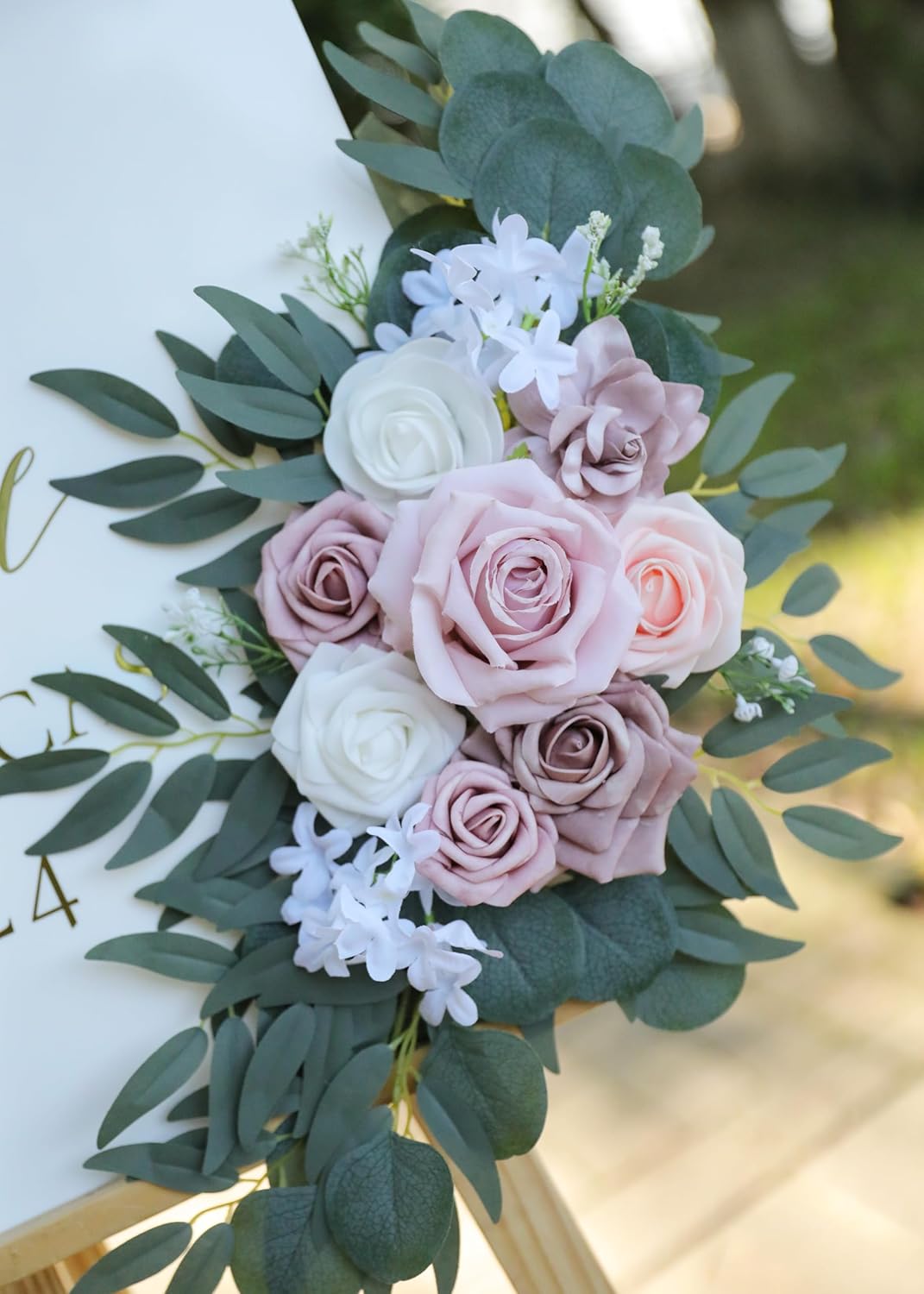 Udoula Dusty Rose Flowers Wedding Arch Swags Set of 2