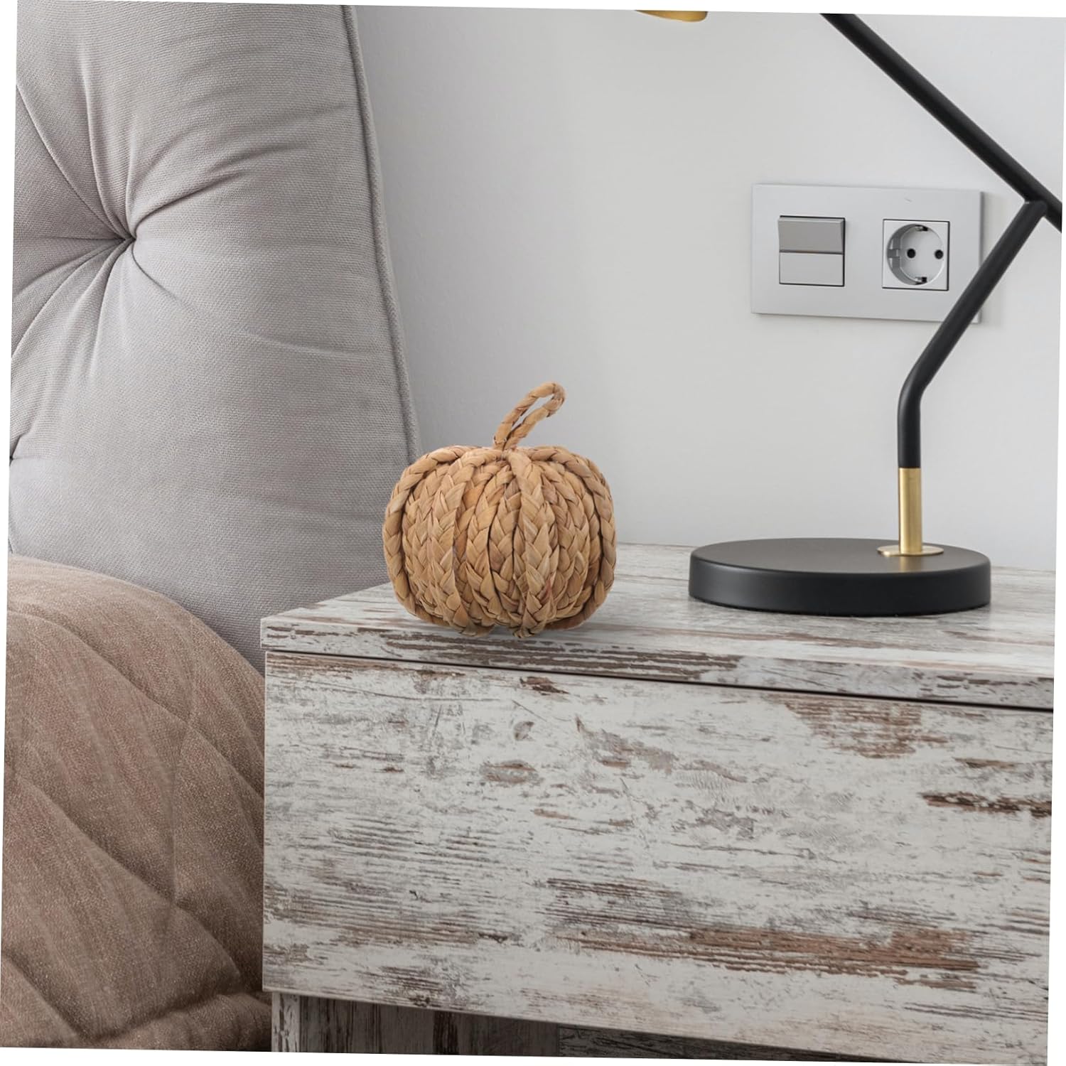 EXCEART Straw Woven Pumpkin Decor for Halloween and Christmas
