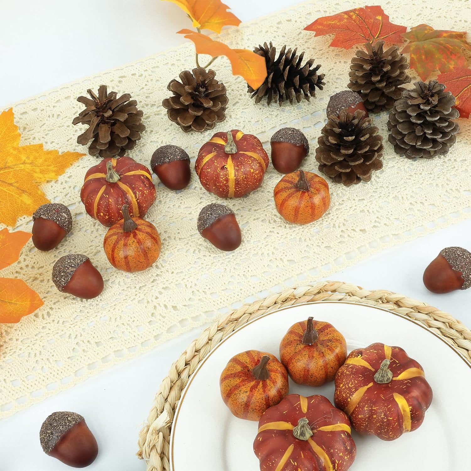 20 PCS Artificial Pumpkin Fall Decor Kit