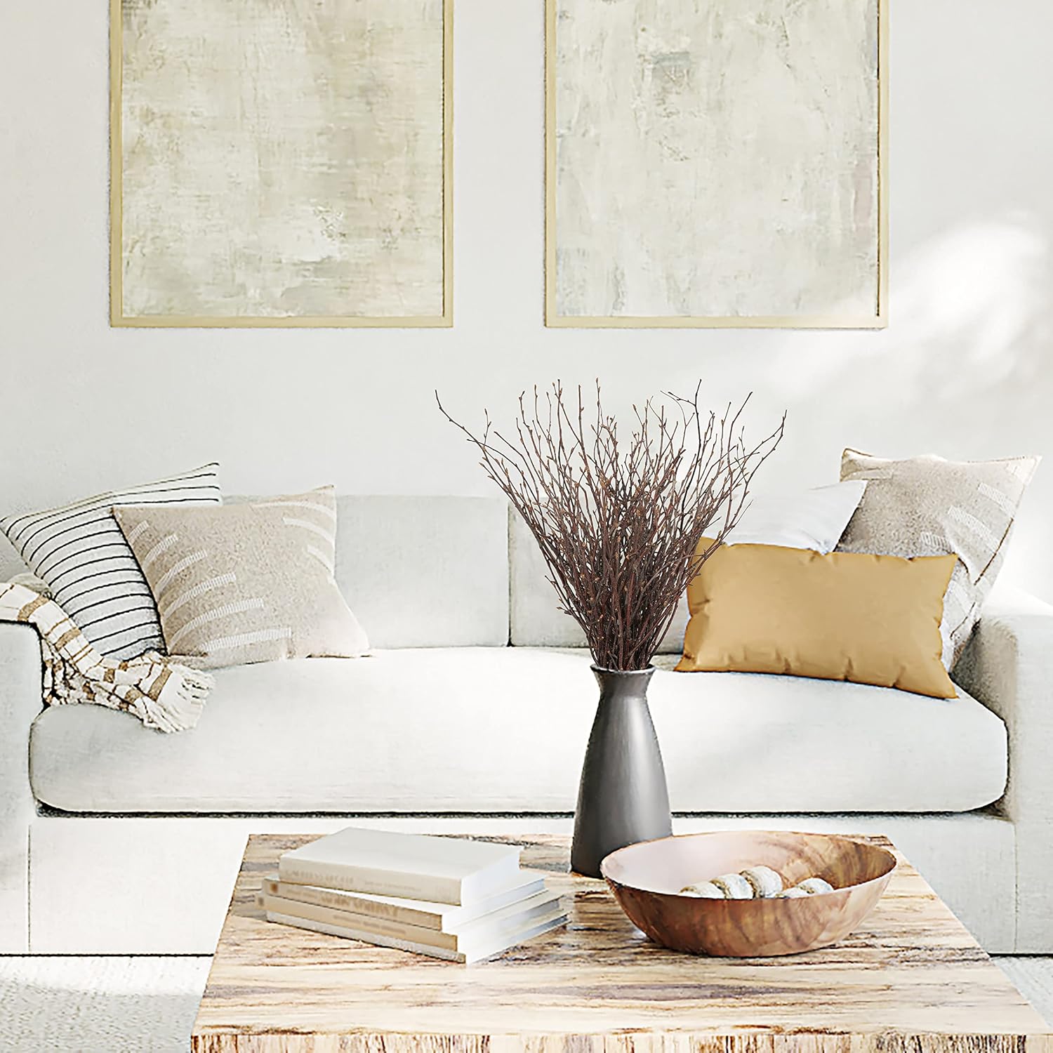 Uieke 50PCS Natural Birch Twigs Decor 17 Inch