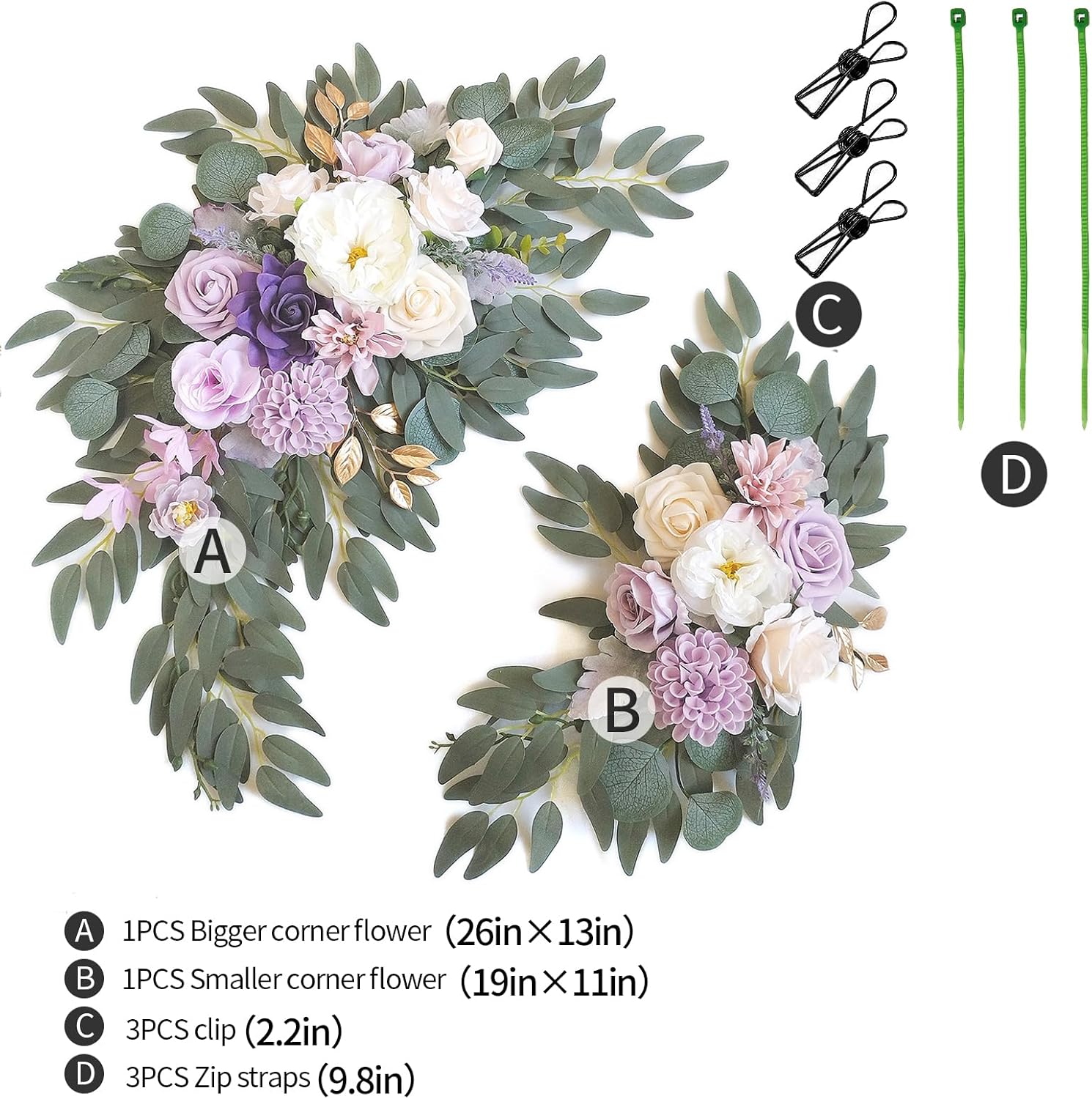 Faux Flower Swag Set of 2 for Wedding Welcome Sign