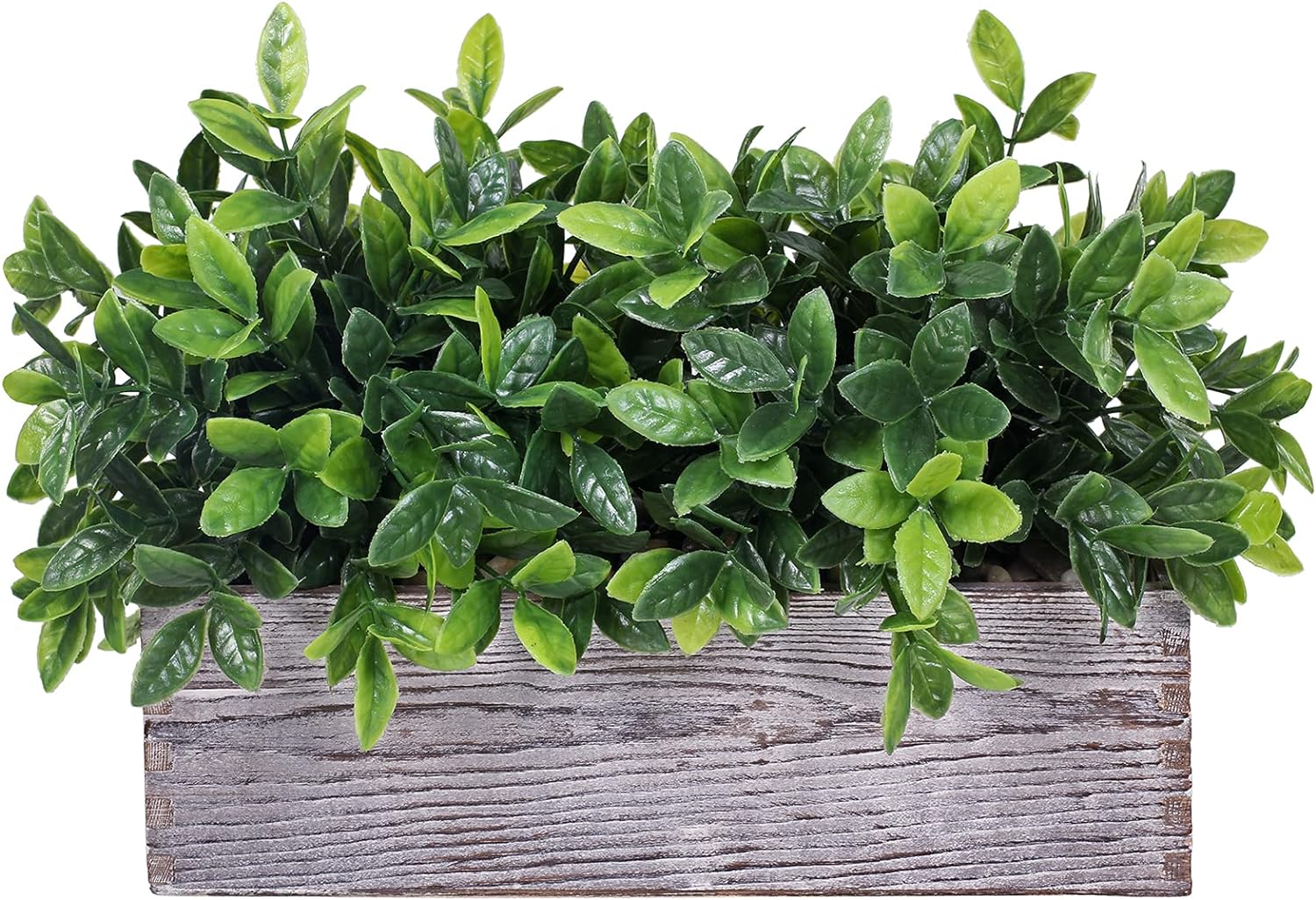 Artificial Eucalyptus Plant in Rustic Wooden Planter Box