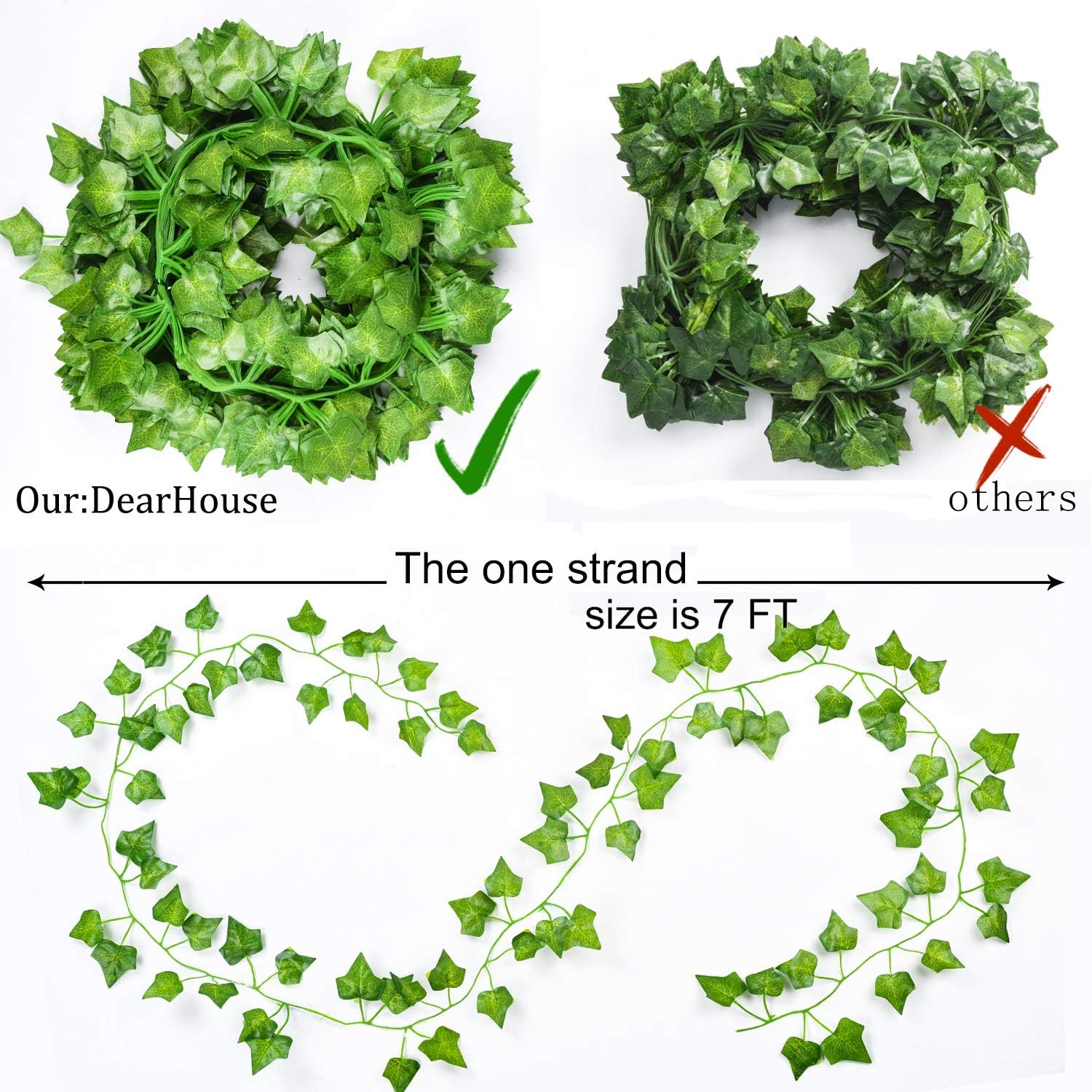 DearHouse 24 Pack Artificial Ivy Garland Plants