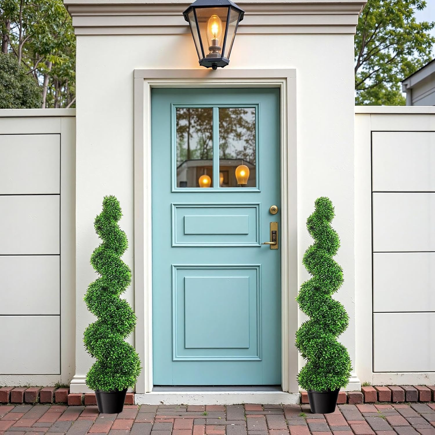 3 Ft Tall Artificial Spiral Topiary Trees Set of 4